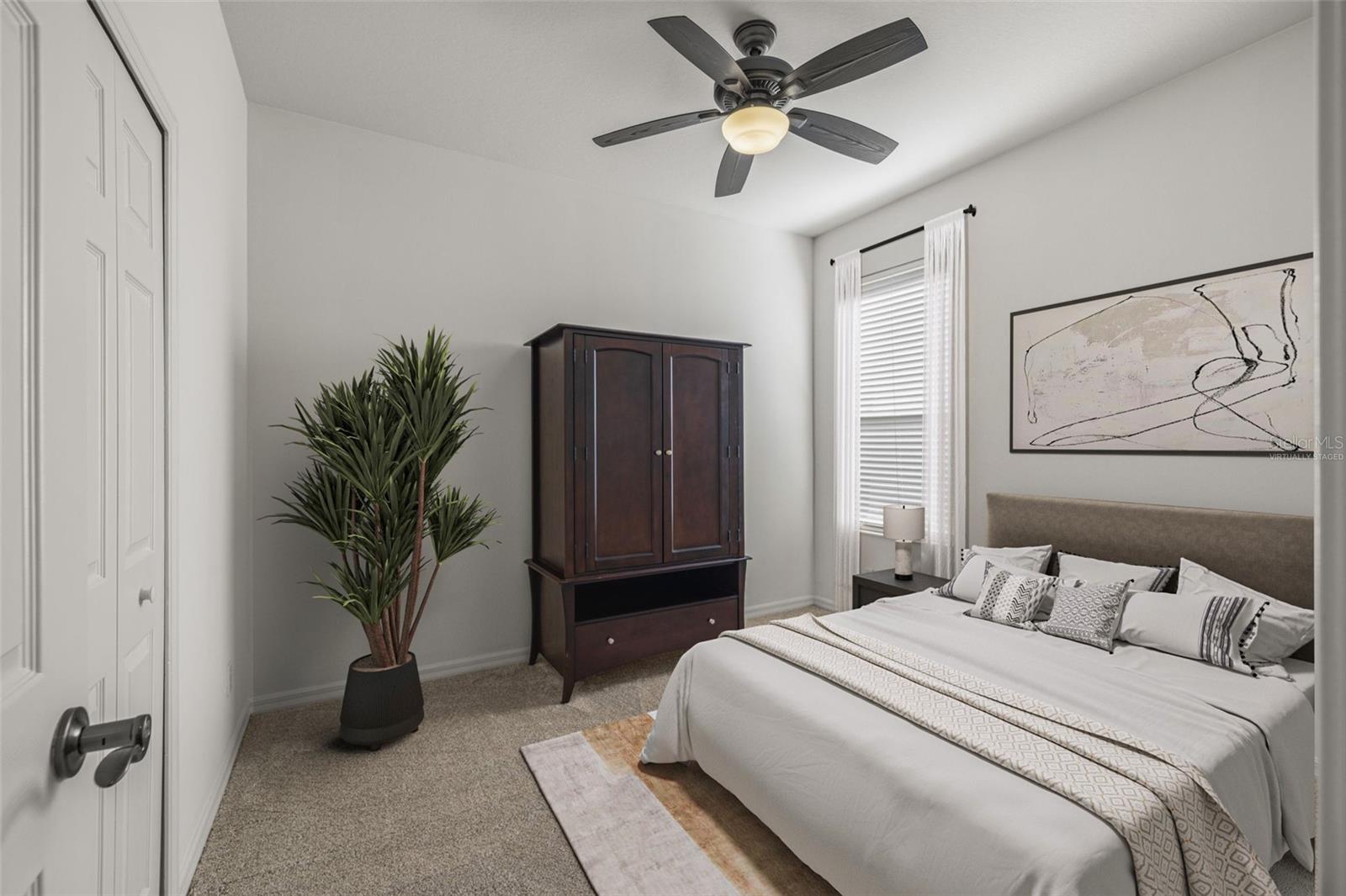 Virtually staged bedroom 2