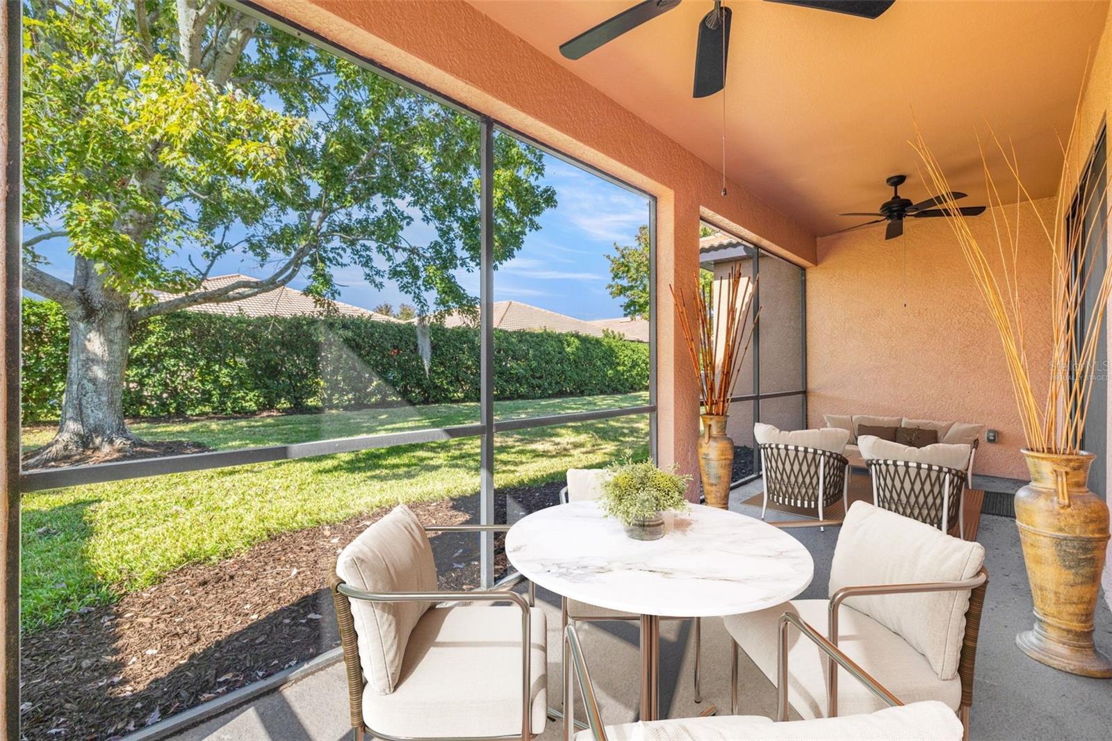 Virtually staged lanai