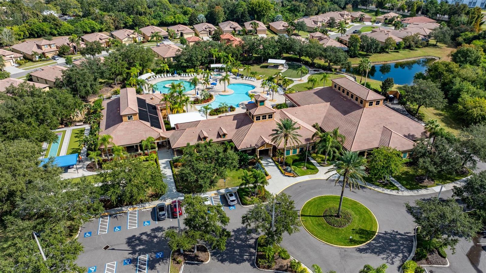 Aerial view of amenities