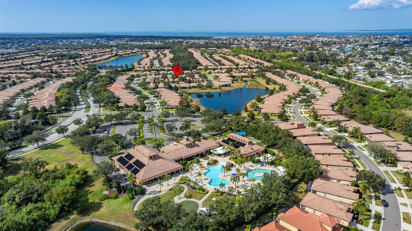 Aerial view of amenities