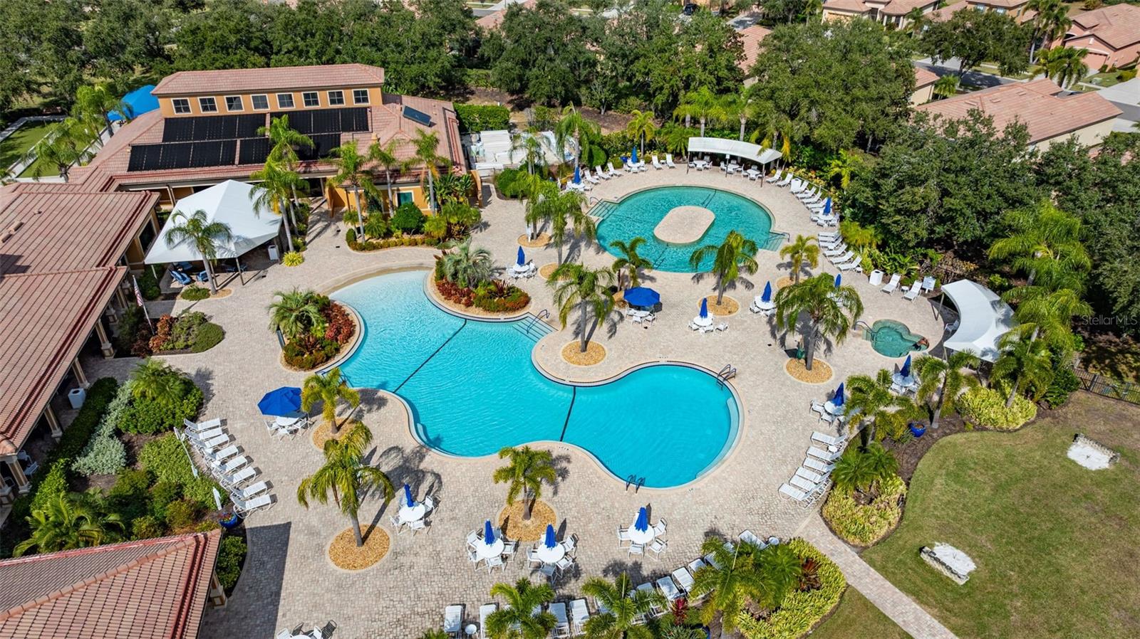 Aerial view of amenities