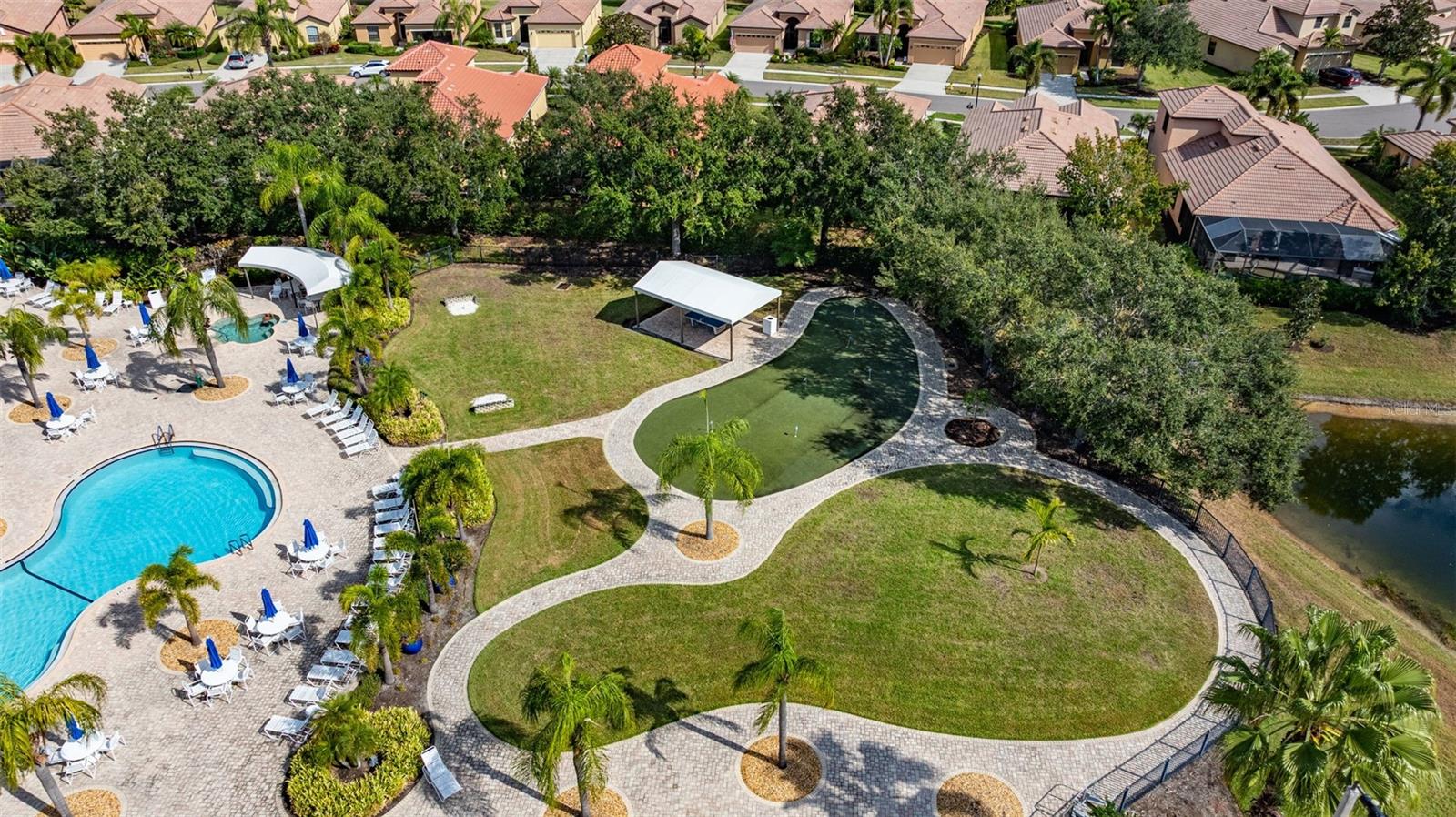 Aerial view of amenities