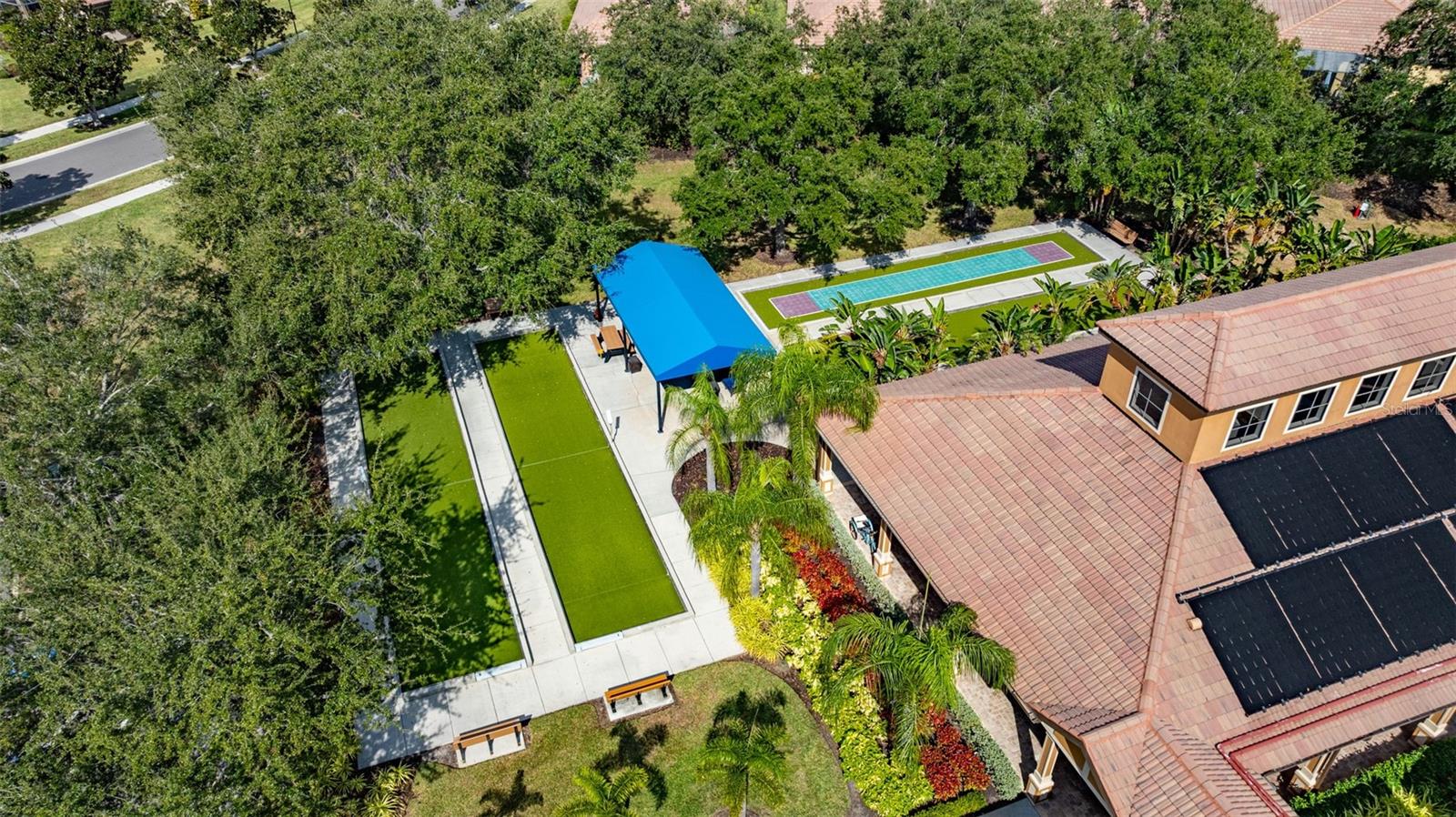 Aerial view of amenities