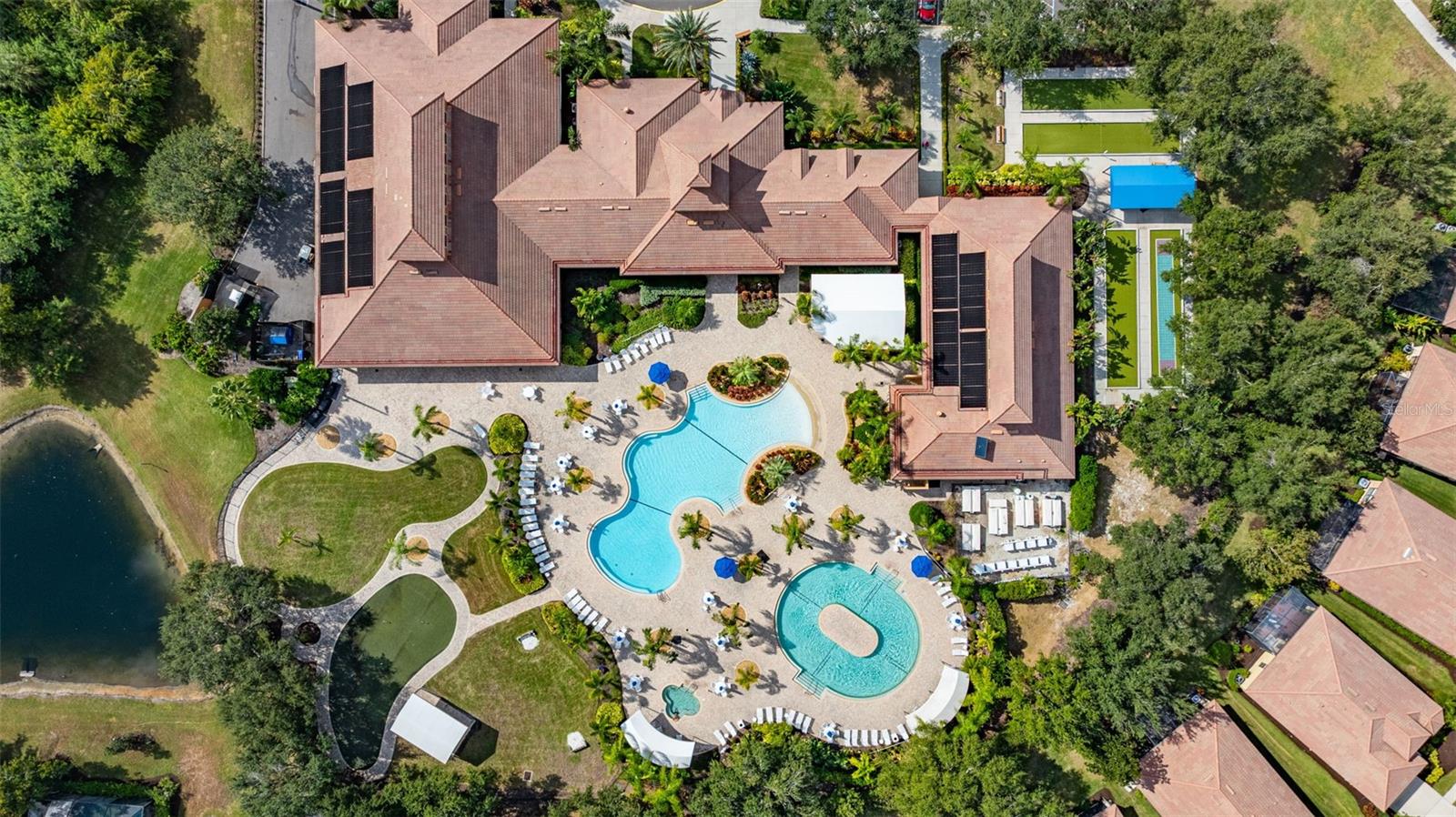 Aerial view of amenities