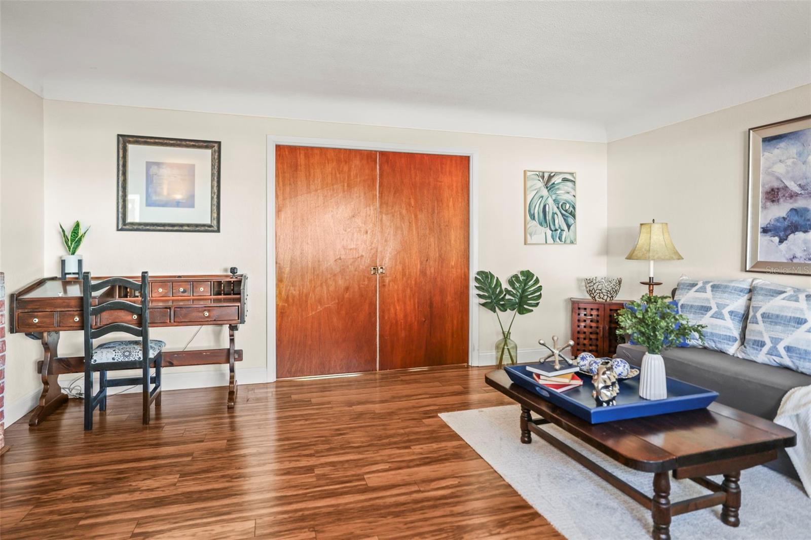 Front Living Room with pocket doors closed