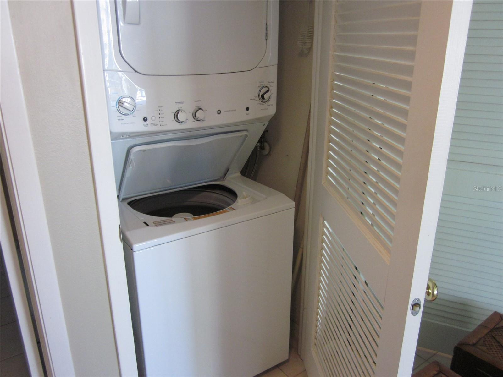 Inside stack washer/dryer