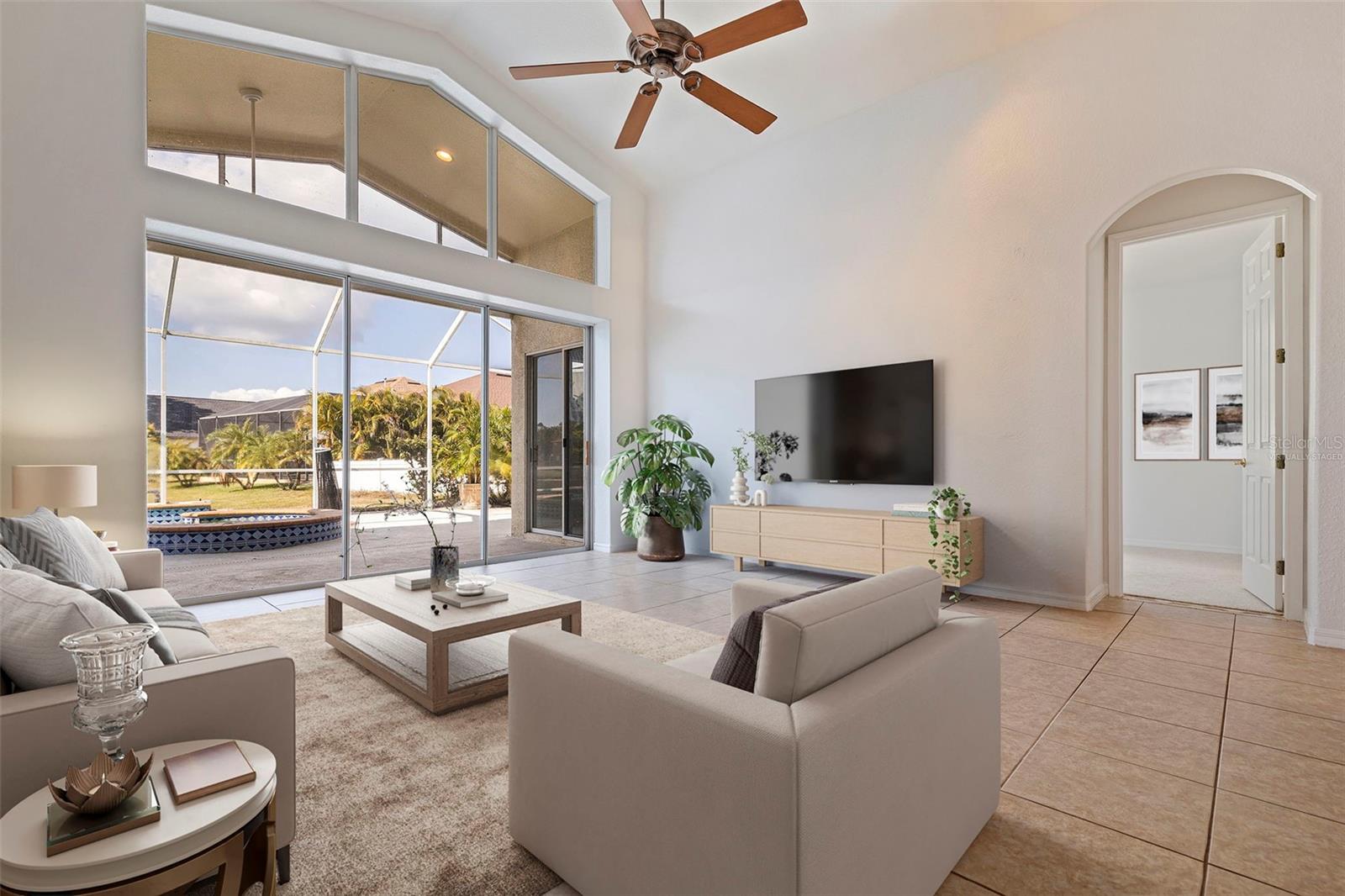 Virtually Staged Family Room