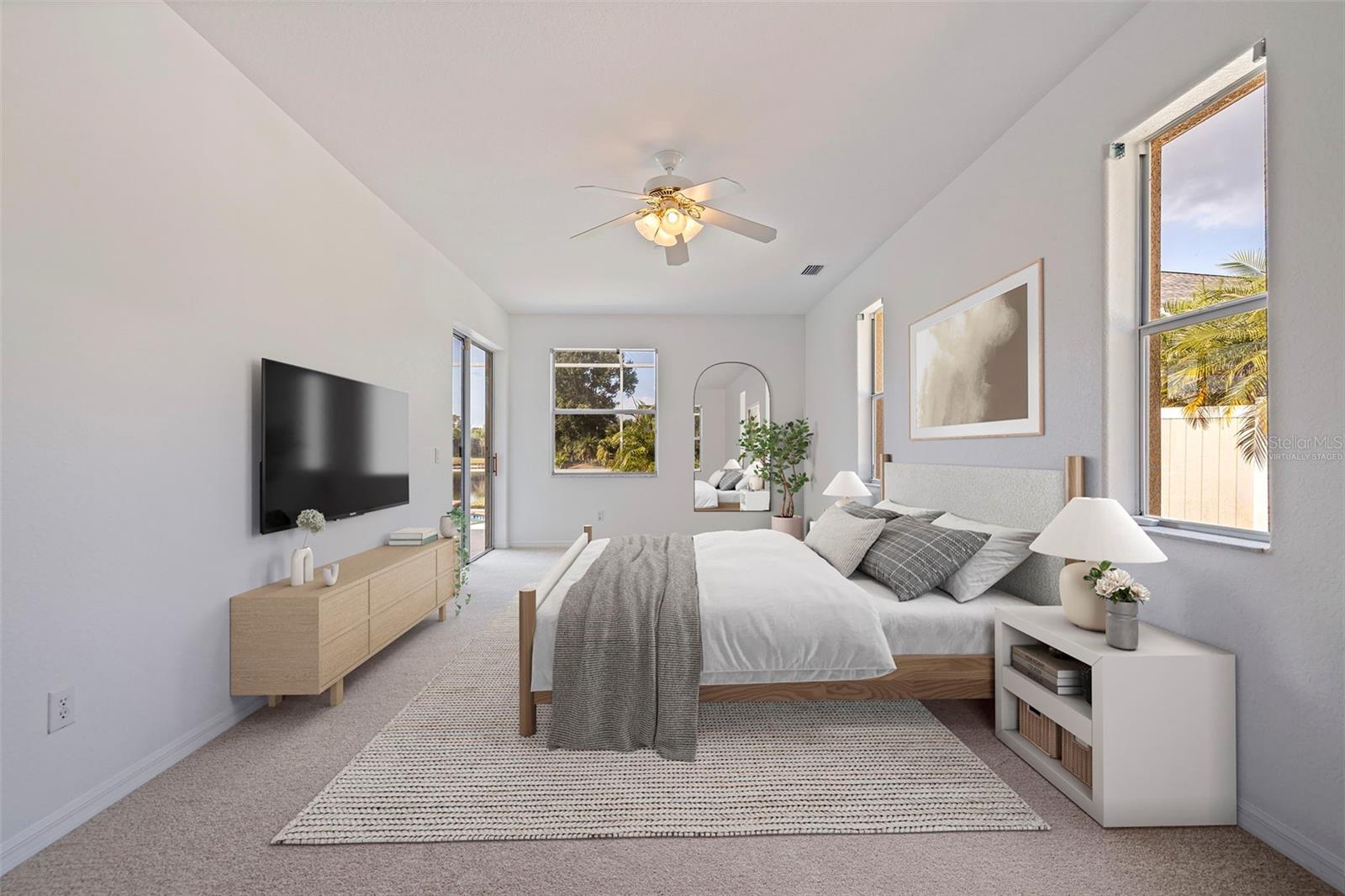 Virtually Staged Primary Suite