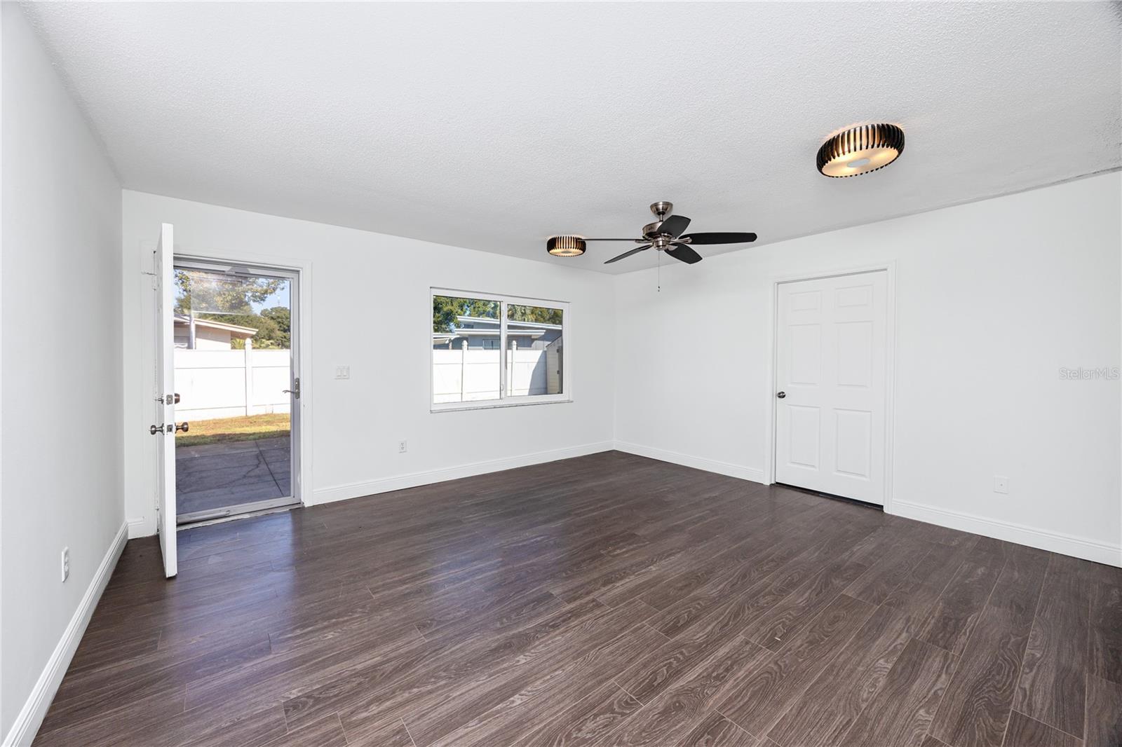 Family room that leads out to the large, fenced back yard!