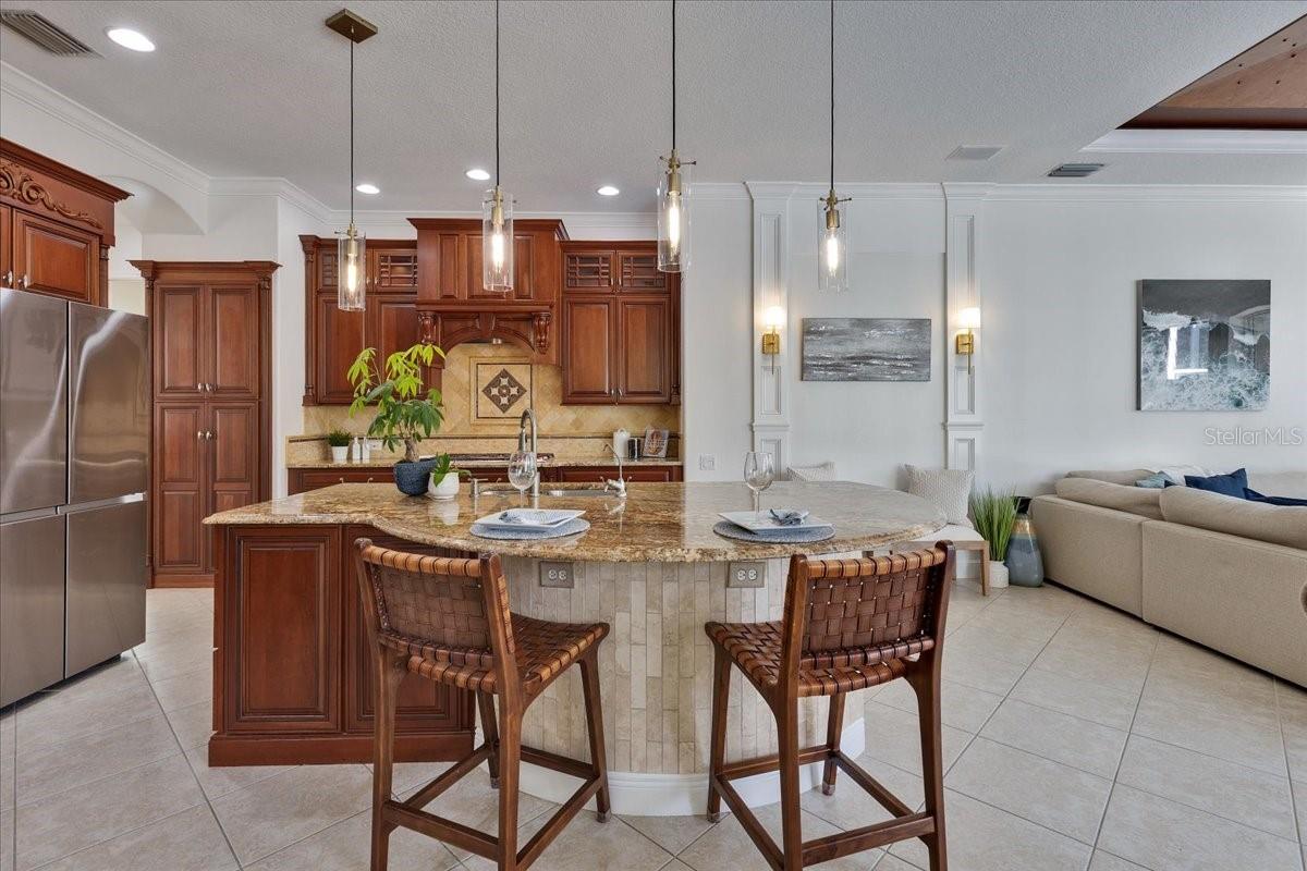 Kitchen with Large Center Island and Seating
