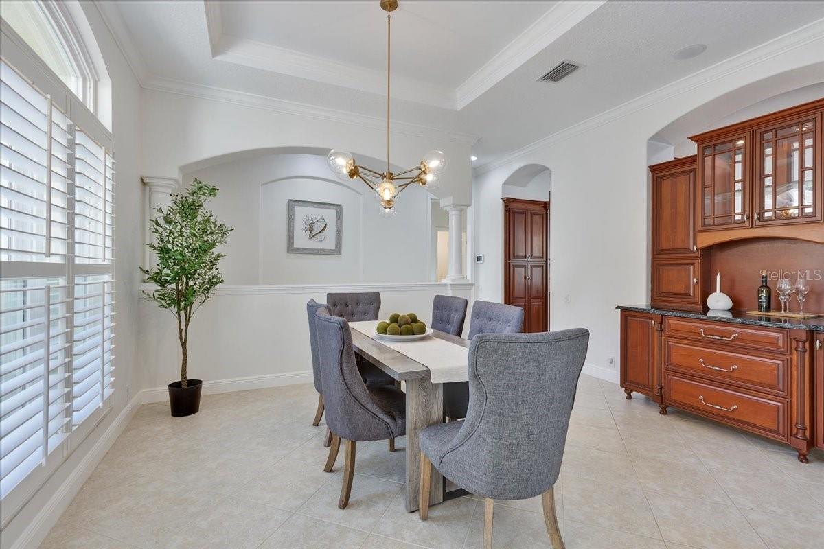Formal Dining Room with Built in Serving Area