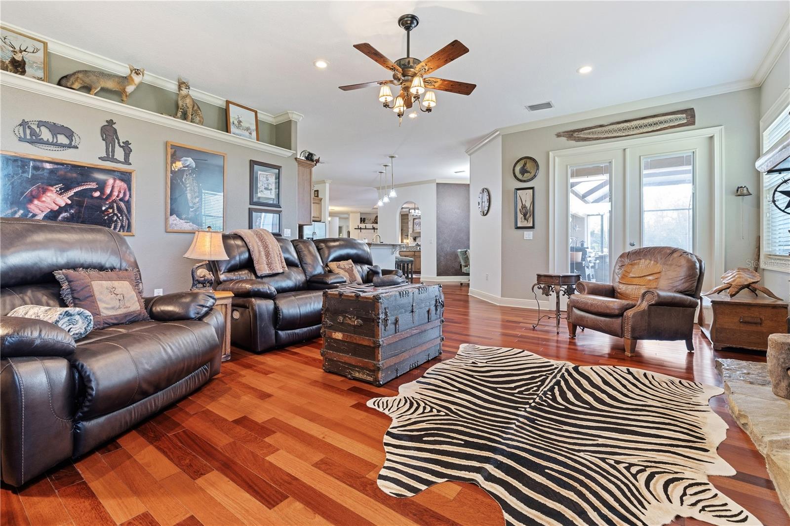 Crown Molding throughout the home.  French Doors leading out to back patio