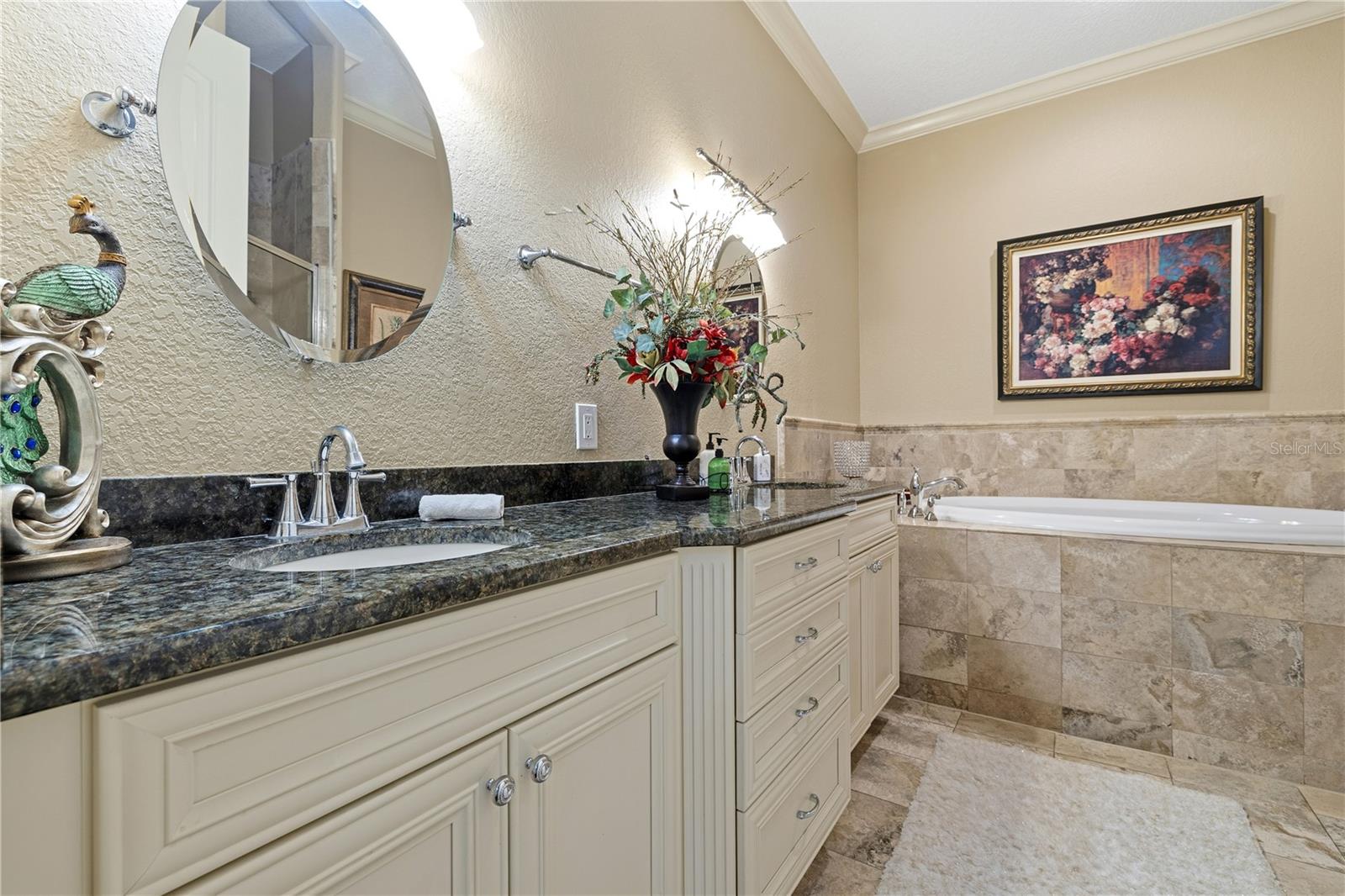 High end custom cabinetry and soaking tub