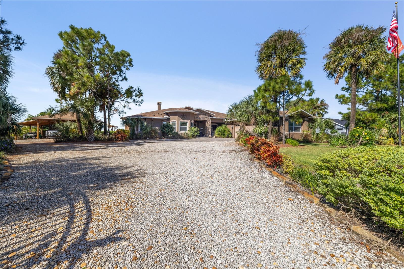 Pole Barn to the left of home.