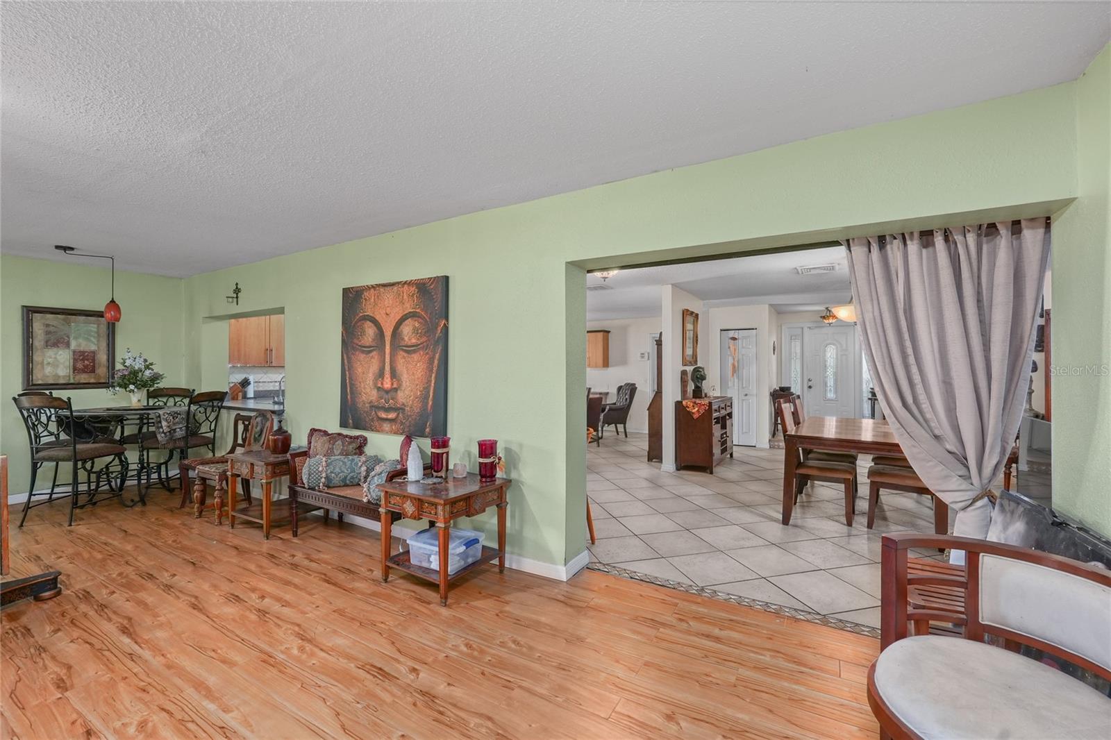 View of Kitchen and Dining Room from Family Room