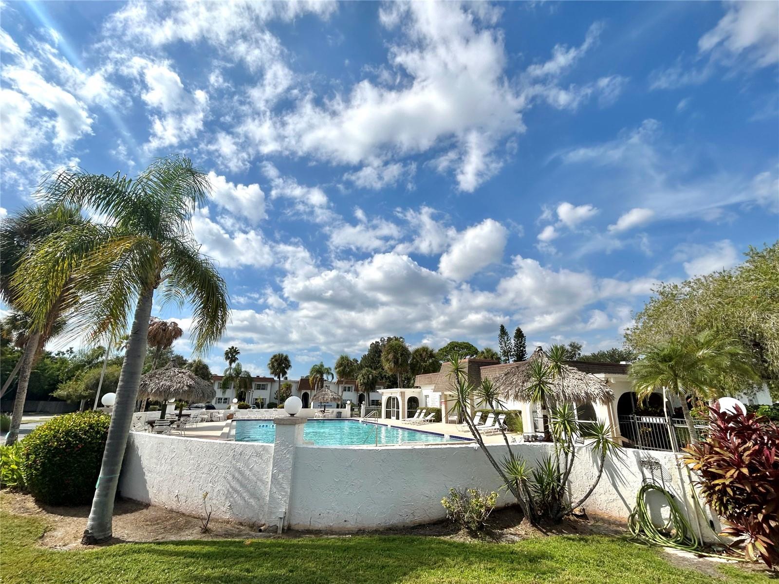 Pool, Pool deck and clubhouse