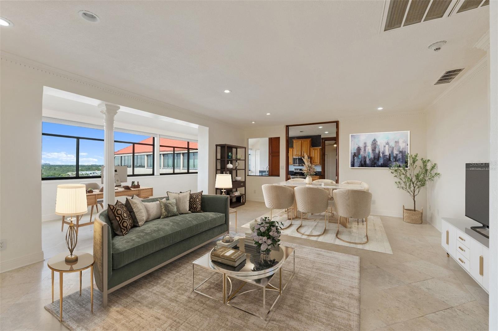 Virtually Staged-Living and Dining Rooms
