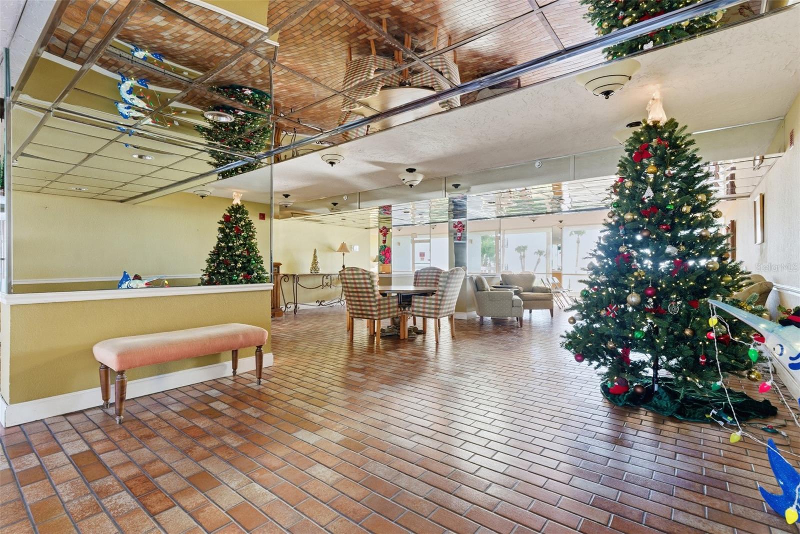 Secure first-floor lobby where residents can relax, meet friends, and enjoy community gatherings.