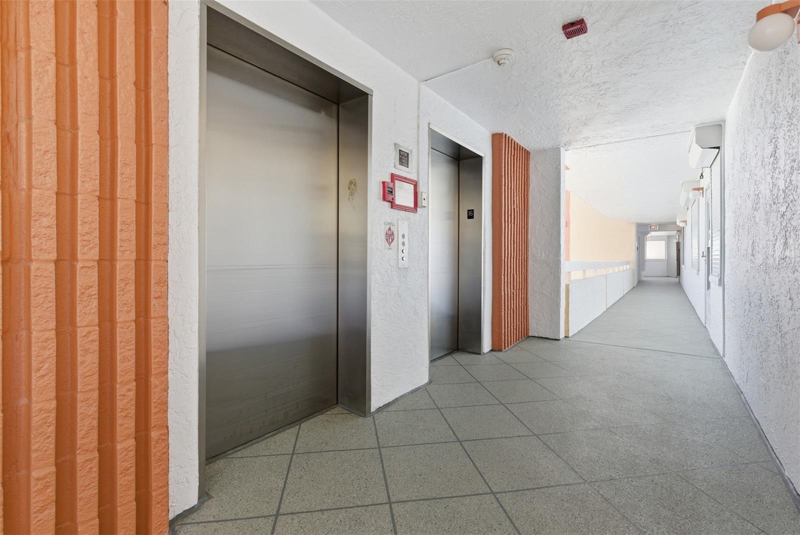 Centrally located elevator makes coming and going a breeze.