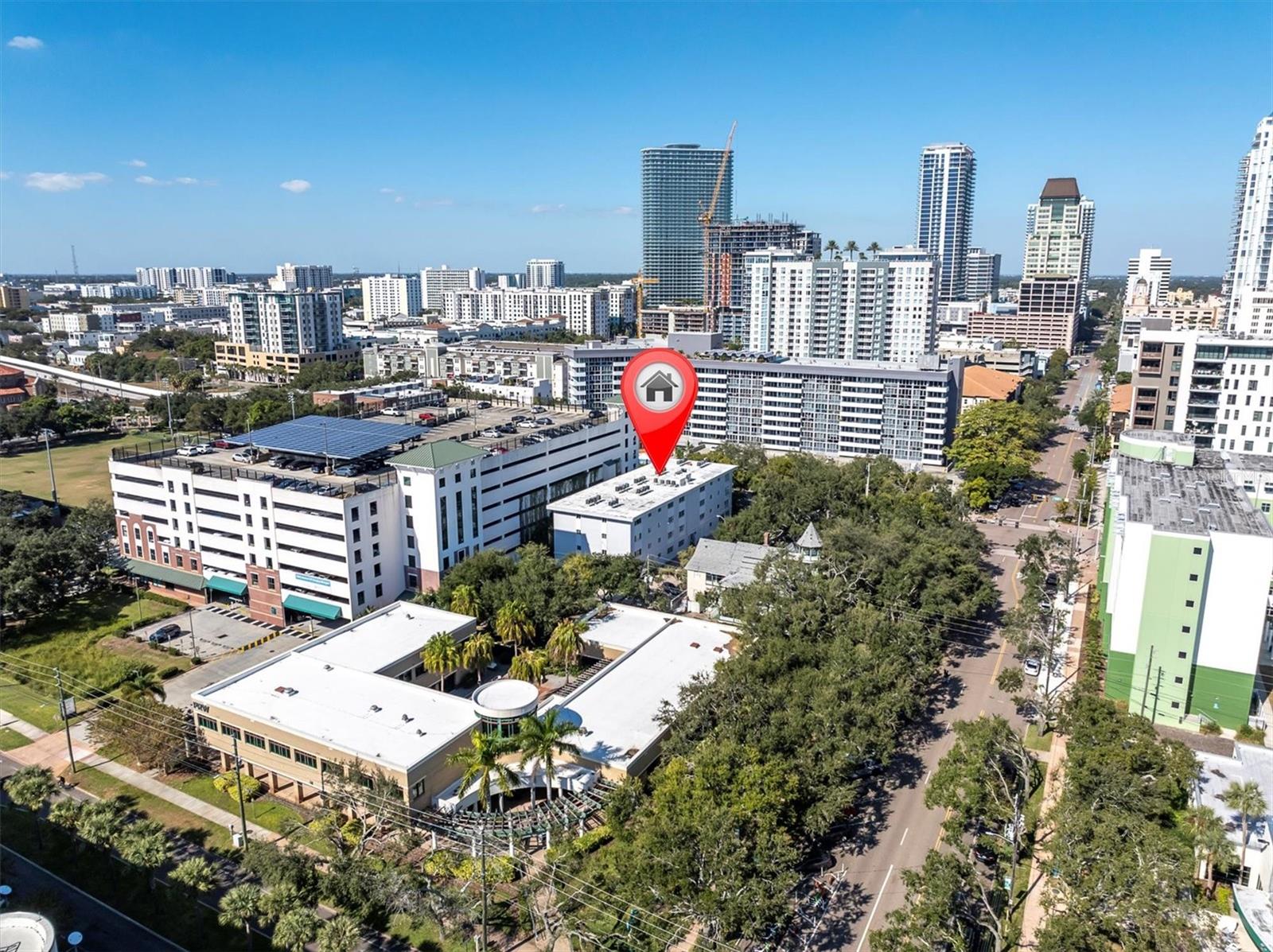 Located adjacent to USF in beautiful downtown St. Petersburg! Annual parking privileges may be purchased in the garage immediately adjacent to the building.