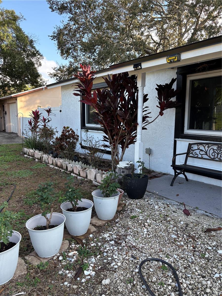 Entrance with solar  lights