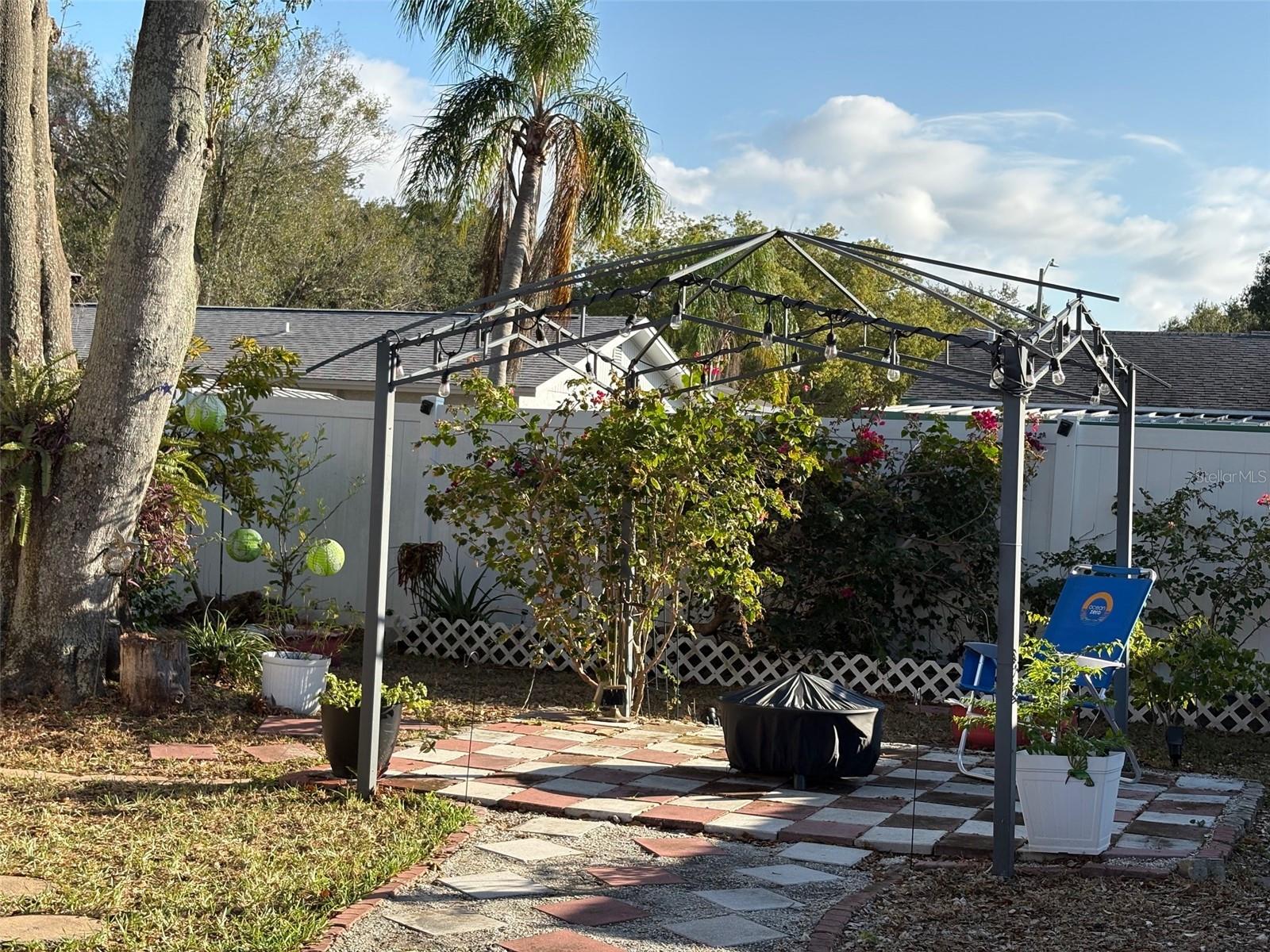 Pergola over fire pit