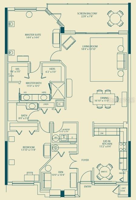 The actual layout is the mirror image of this floor plan