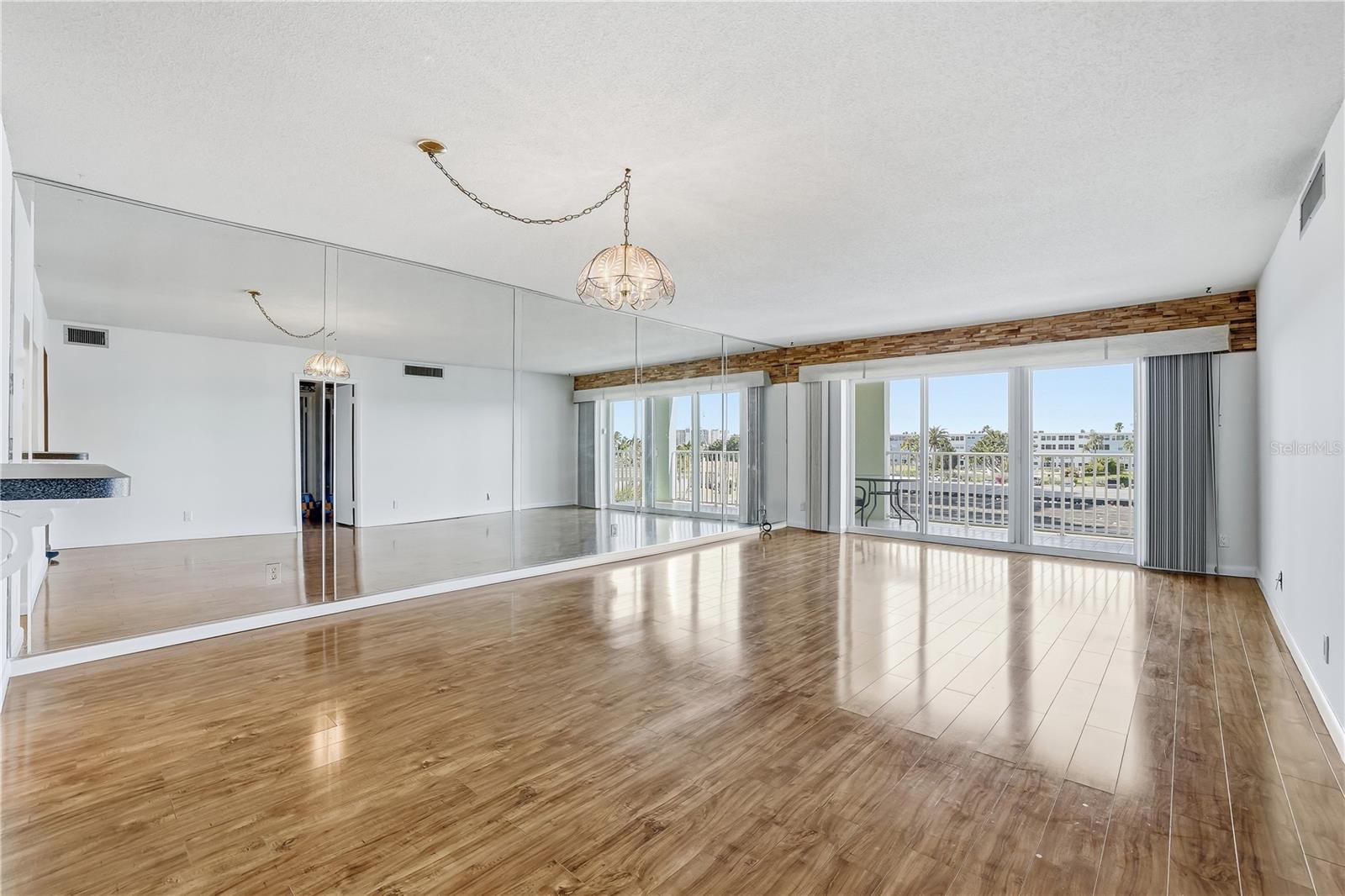 Open floor plan with dining/living room.