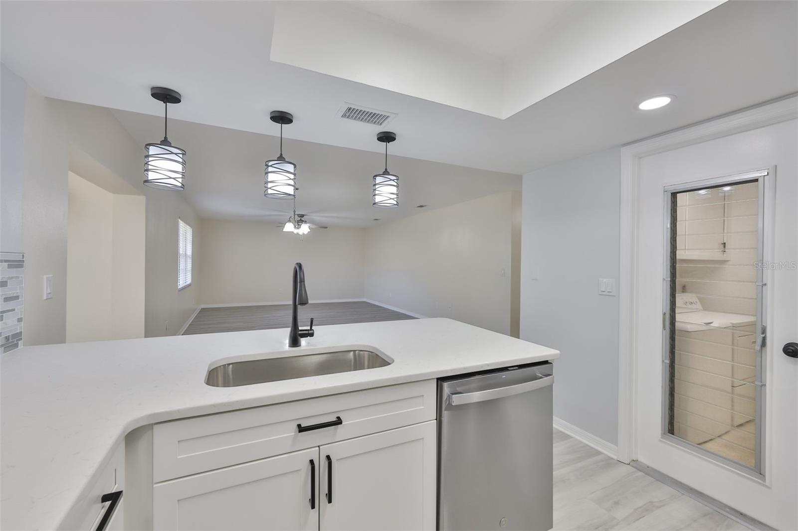 Looking from the Kitchen into the Living Room