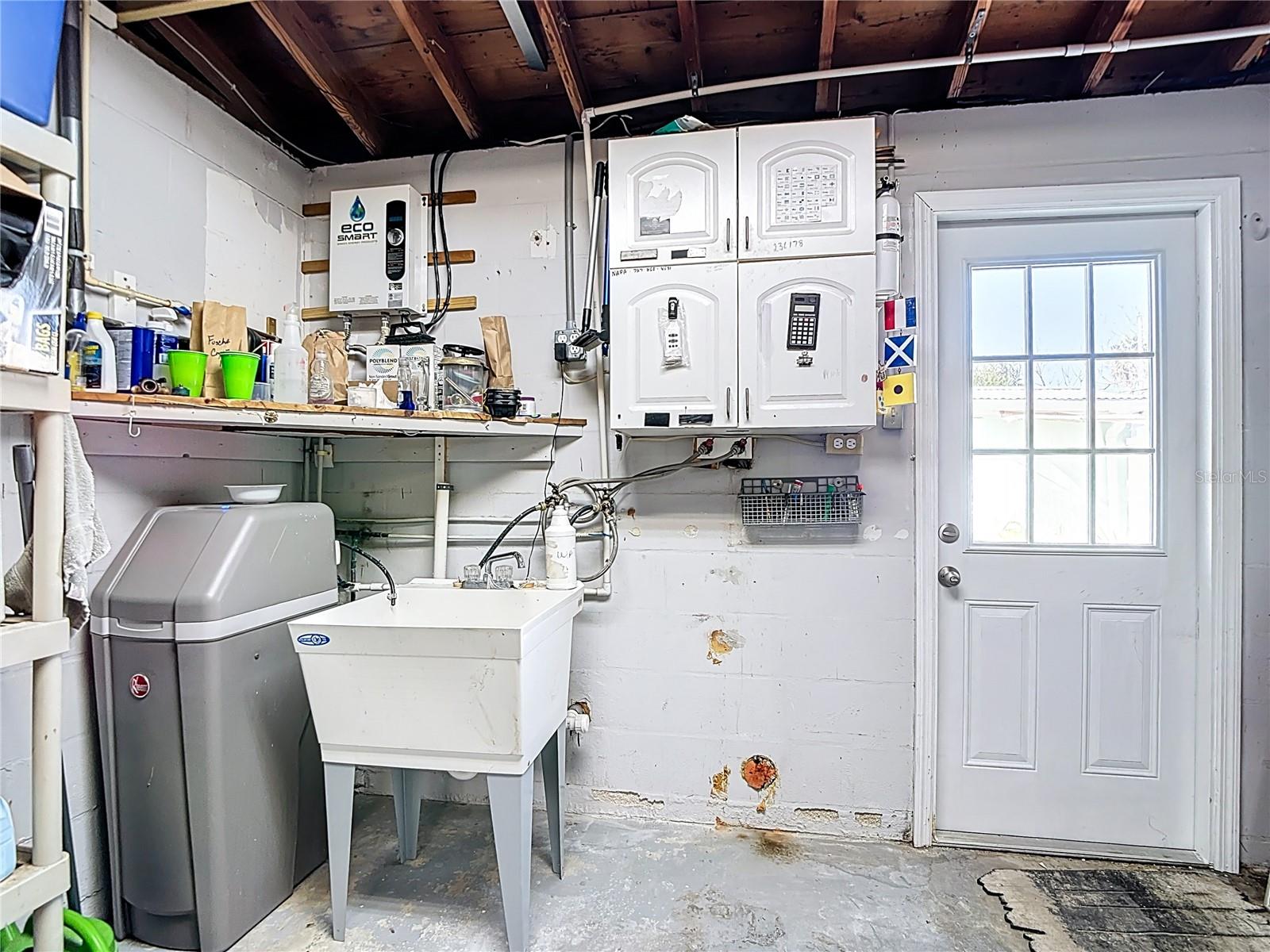 Tankless water heater.  Never run out of hot water.  Also installed above water levels.