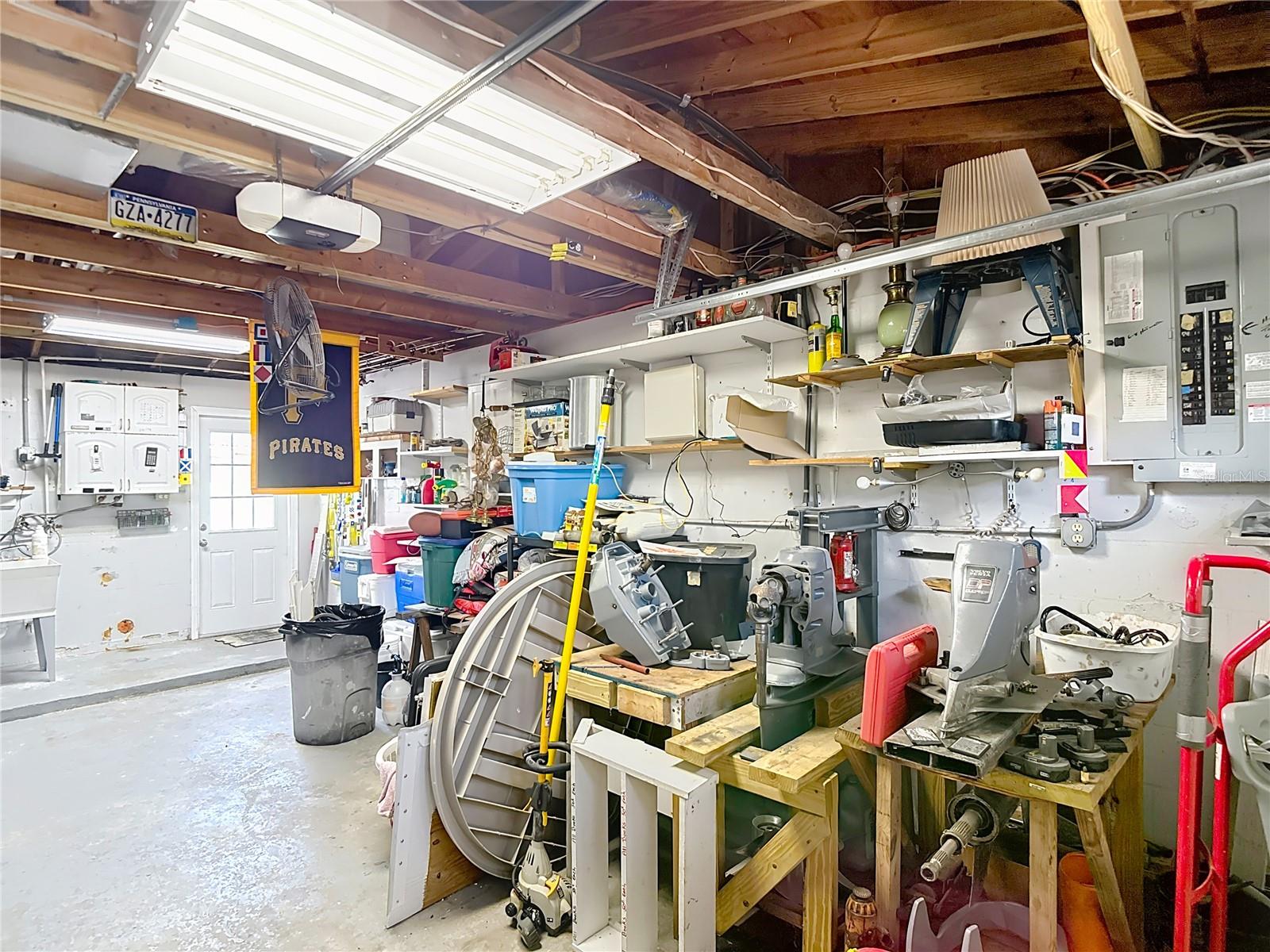 Electric panel installed above water floor levels.