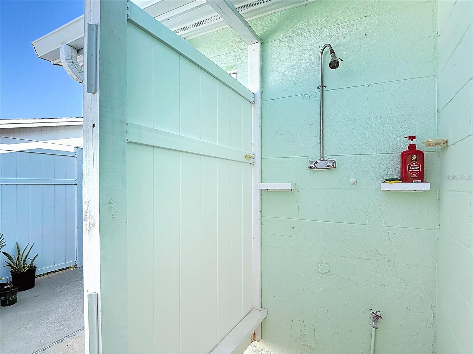 Convenient outdoor shower!