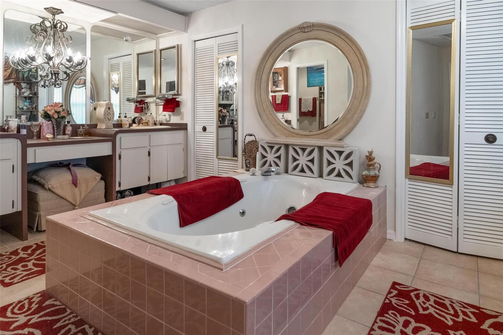 Primary bath with roman tub