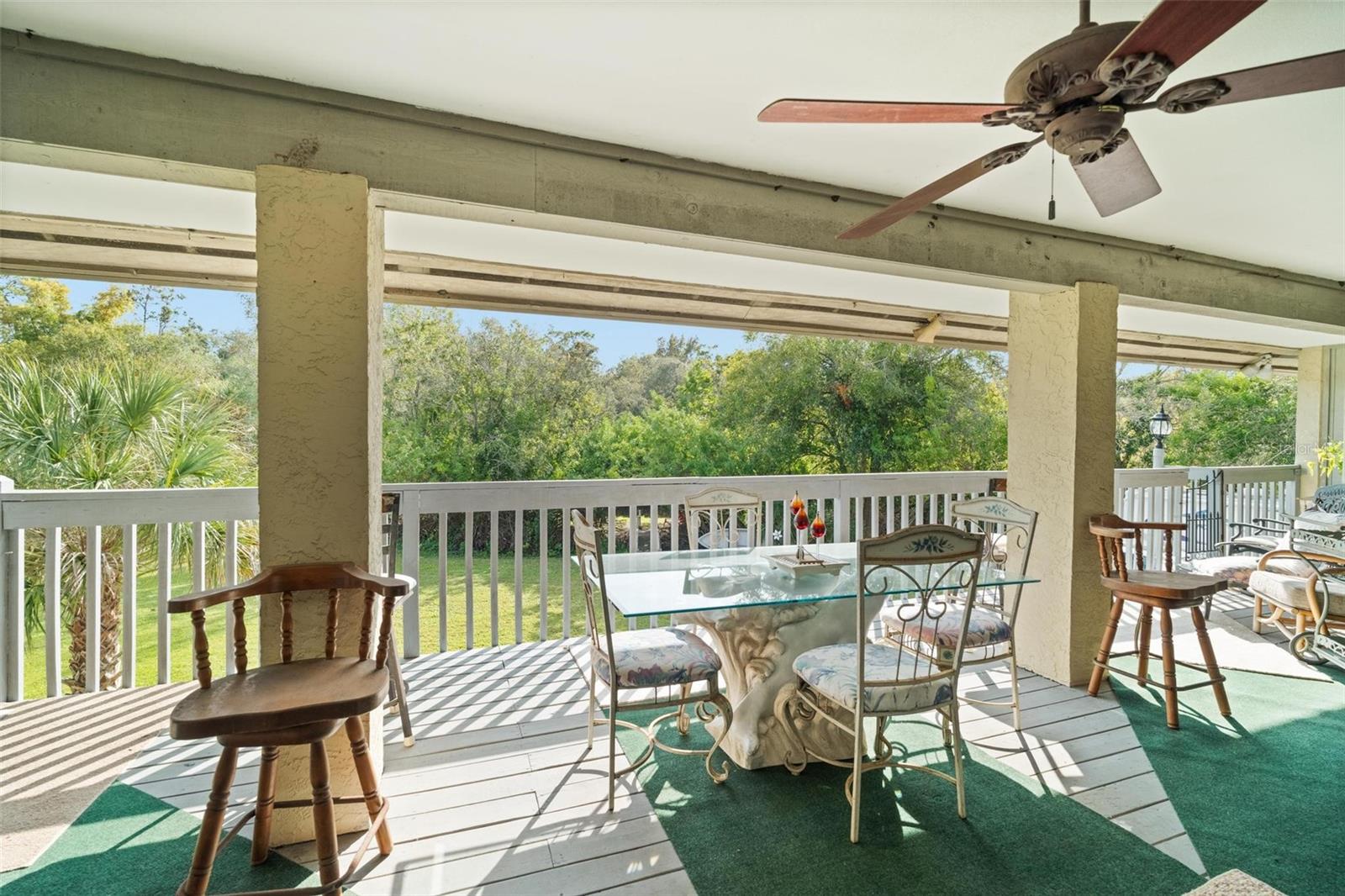 View to private large back yard