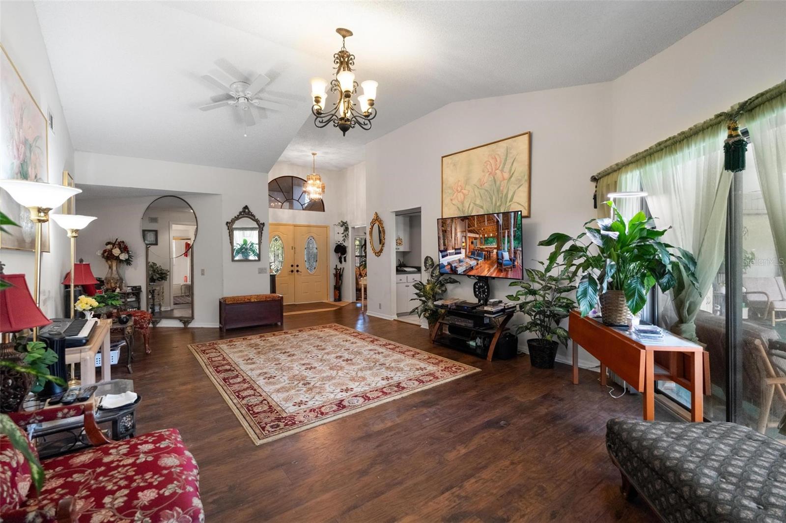 LARGE Living Room with engineered hardwood flooring