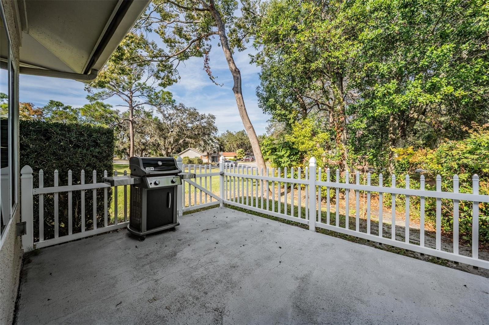 Outdoor patio with room for furniture and BBQ