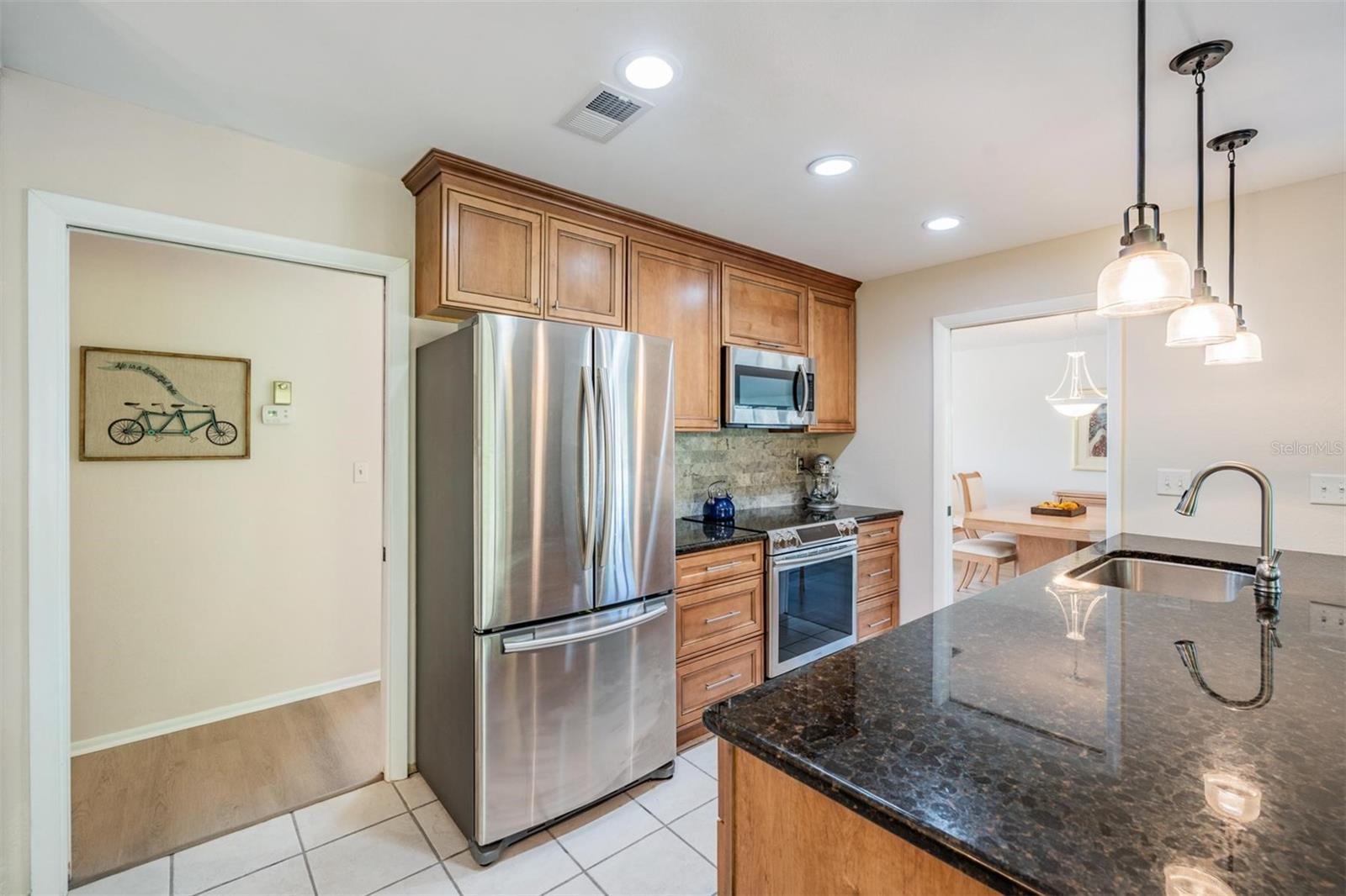 Kitchen features all stainless appliances