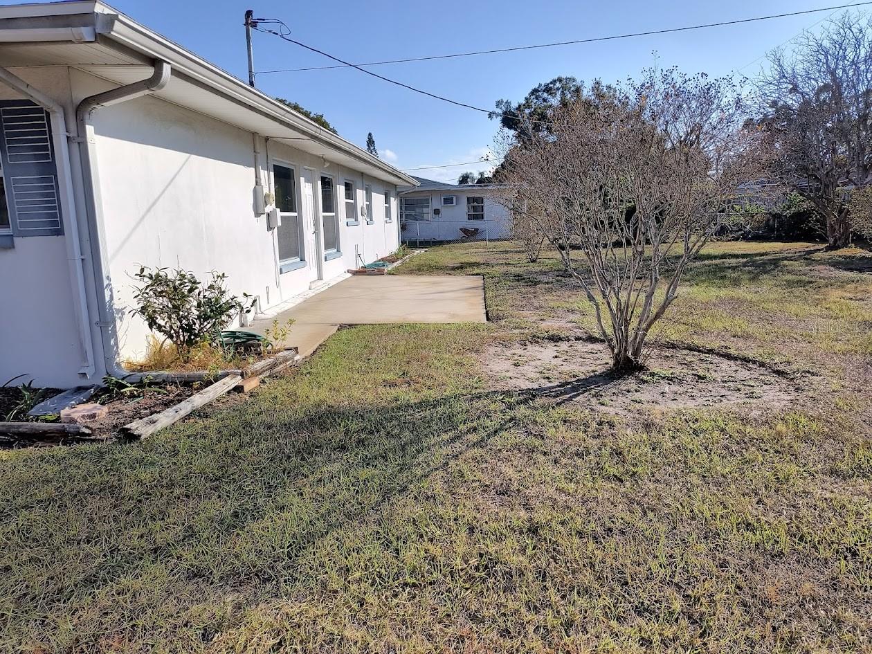 Looking South view of backyard of the home