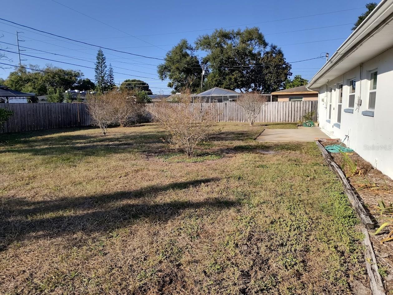 Looking North view of backyard of the home