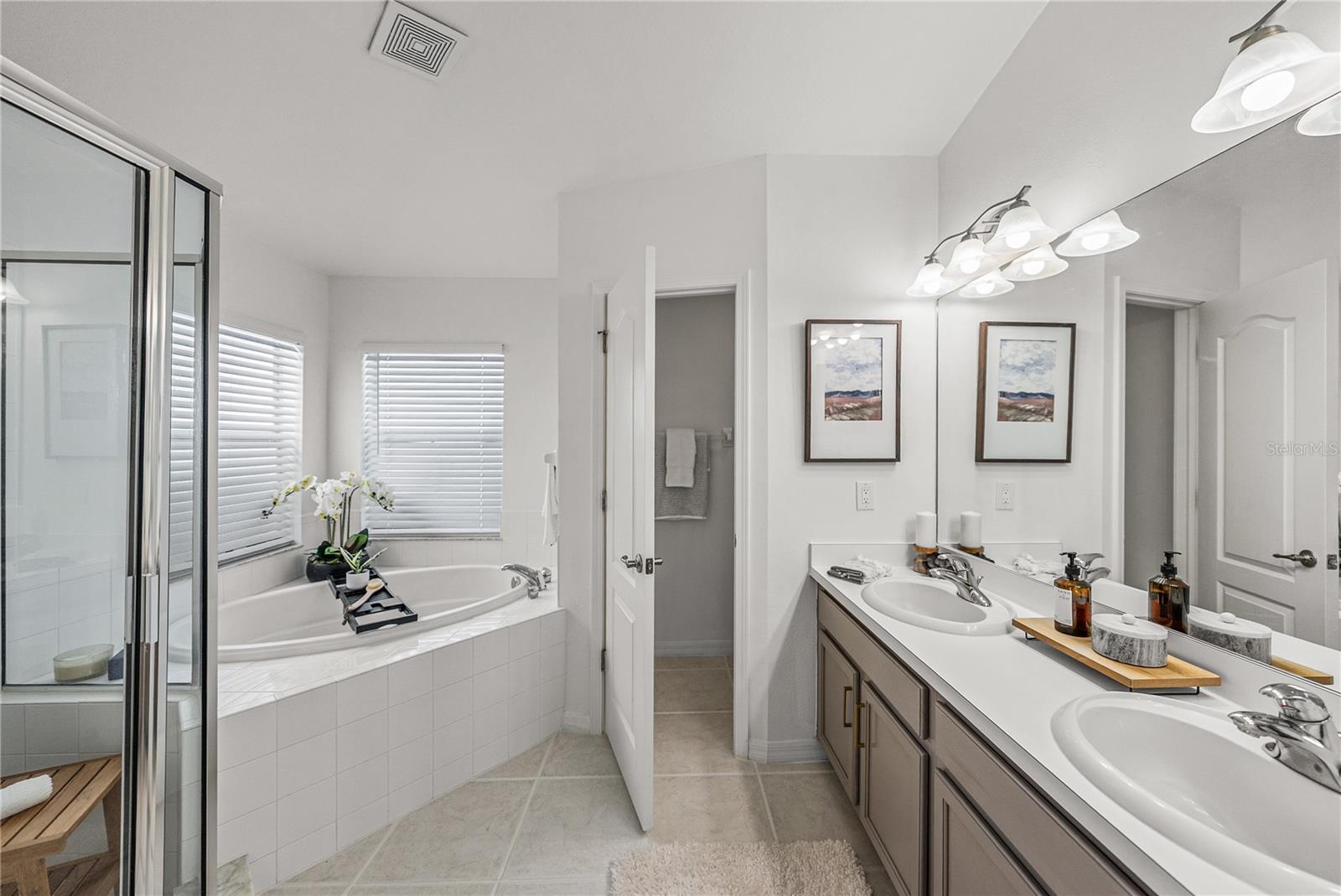 Primary Bath with Dual Sinks, Garden Tub and Separate Shower with Private Toilet Room