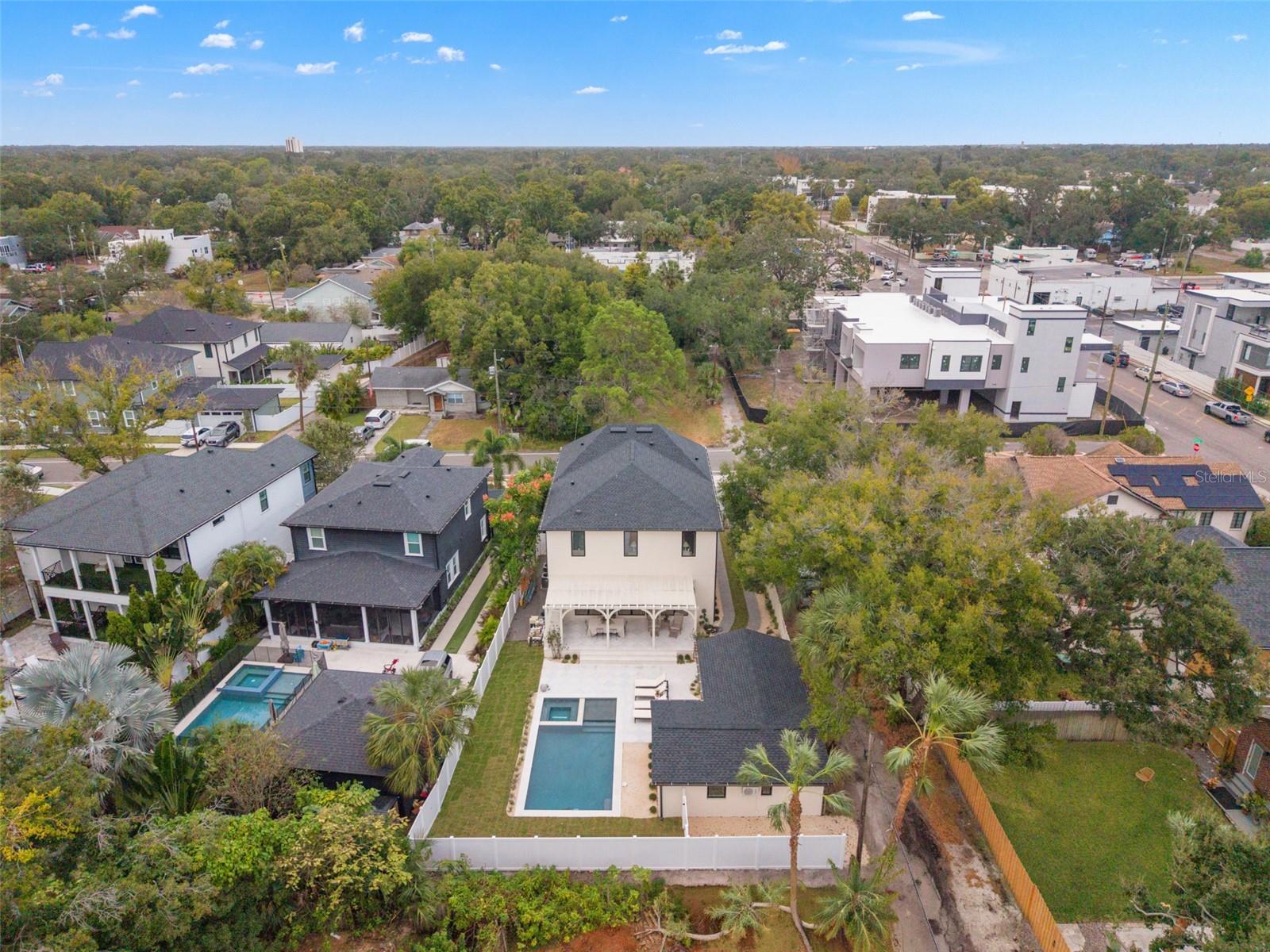 Extra parking spot behind pool house
