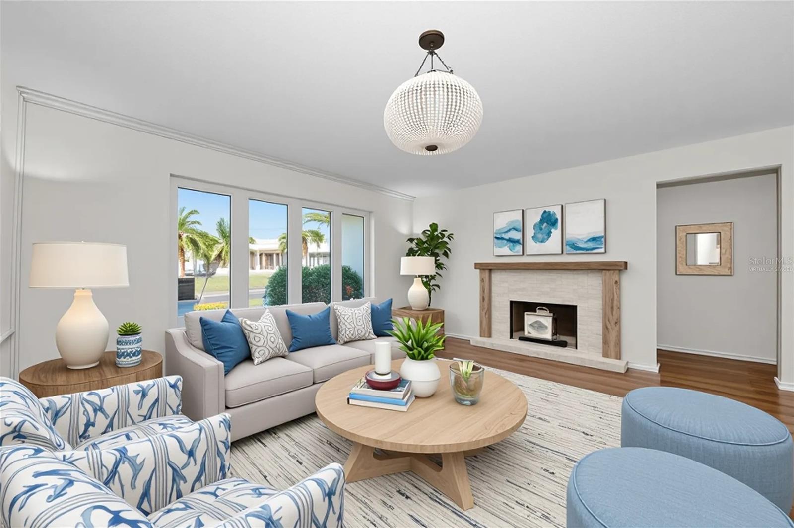 Virtually staged Living Room