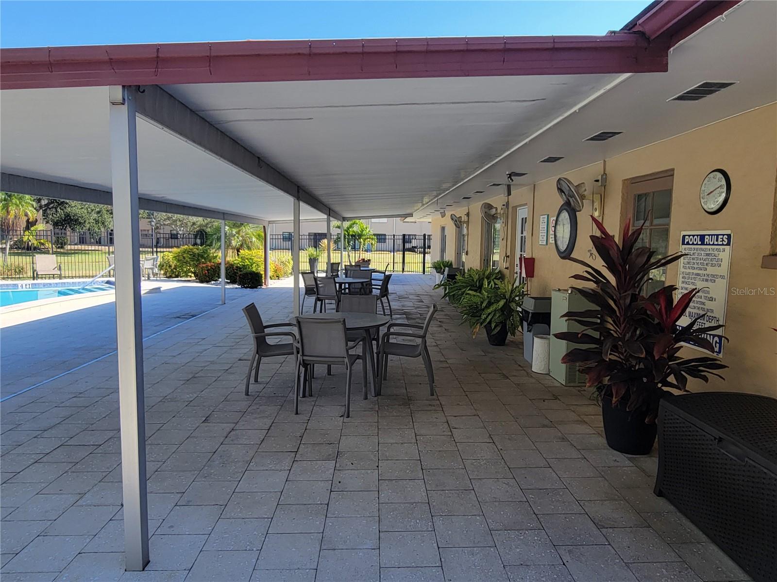 Poolside lounge area