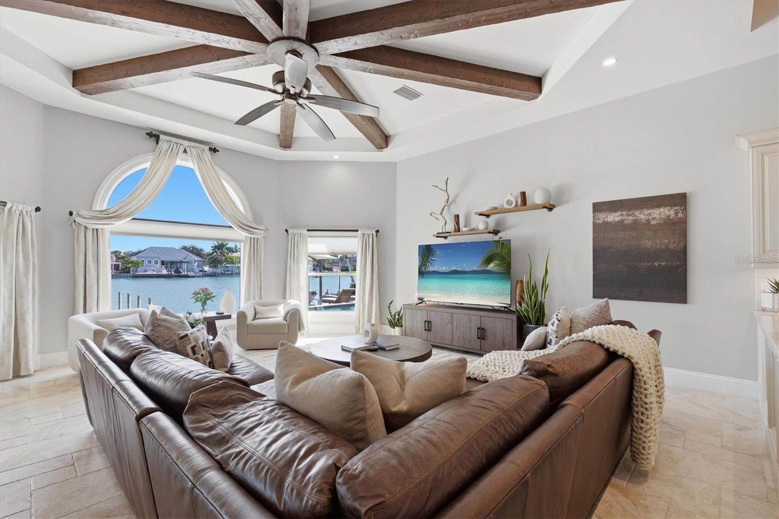 Great room overlooking water