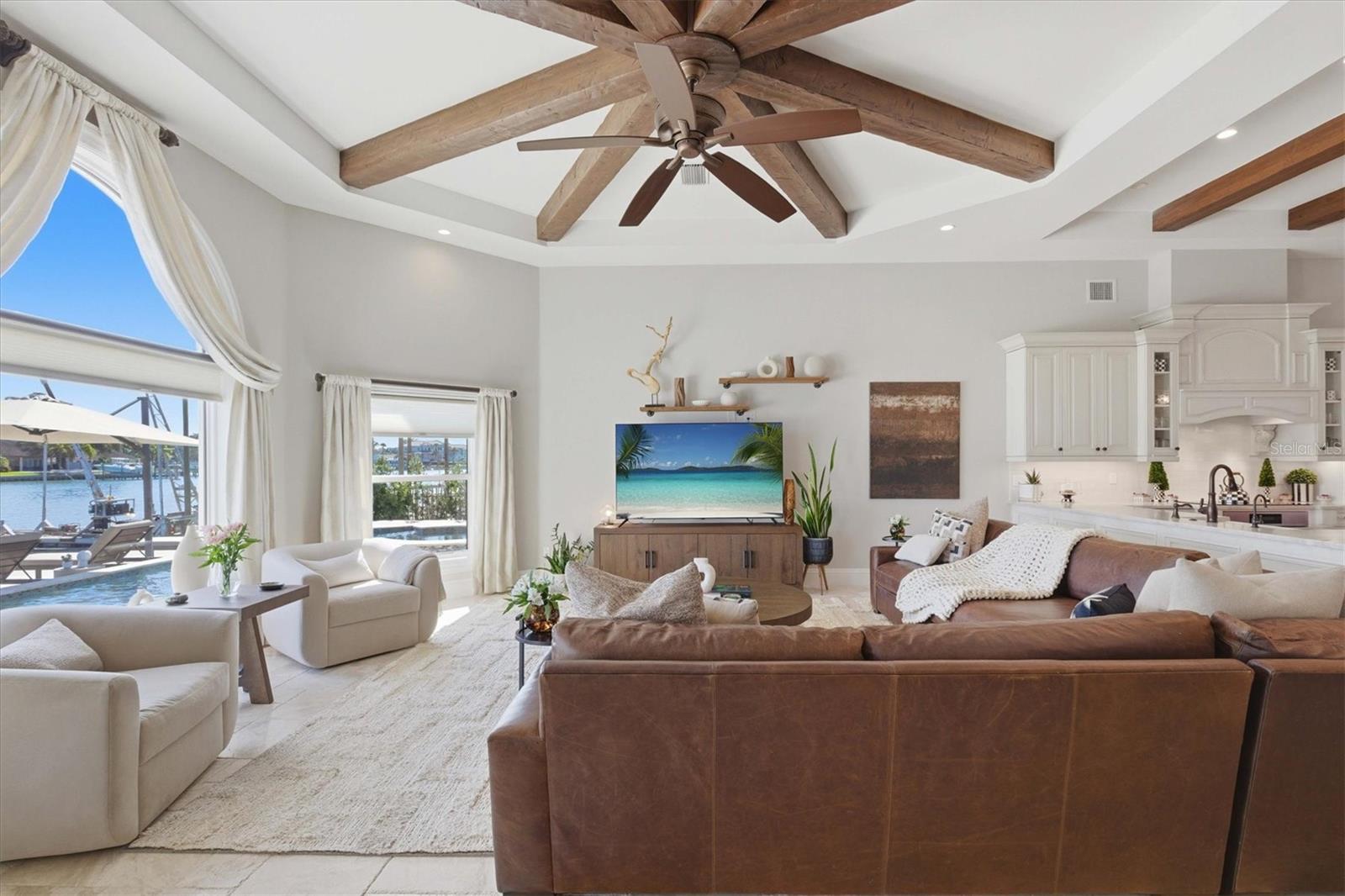 Great room overlooking water