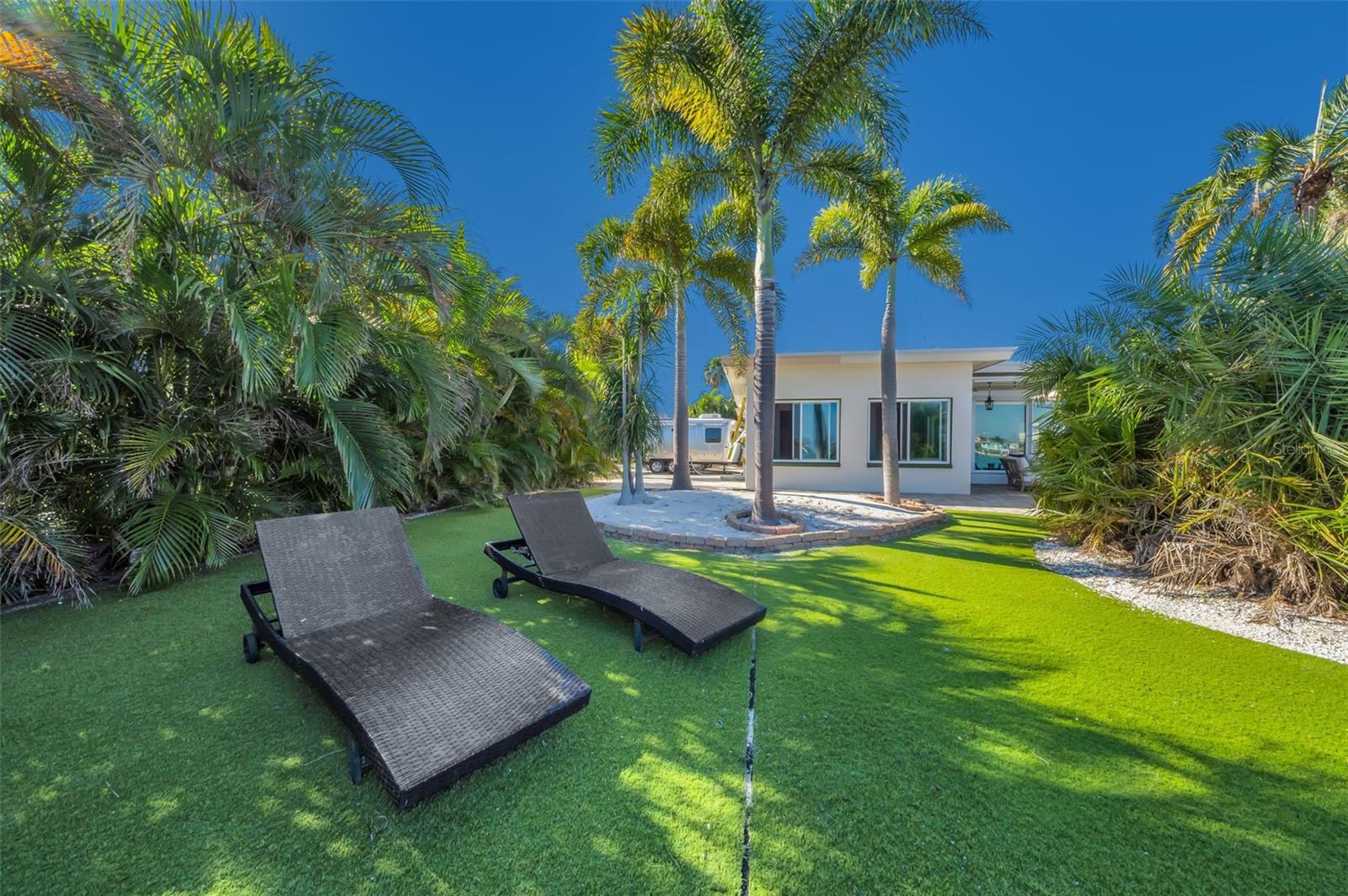 Artificial grass for low maintenance outdoor living.