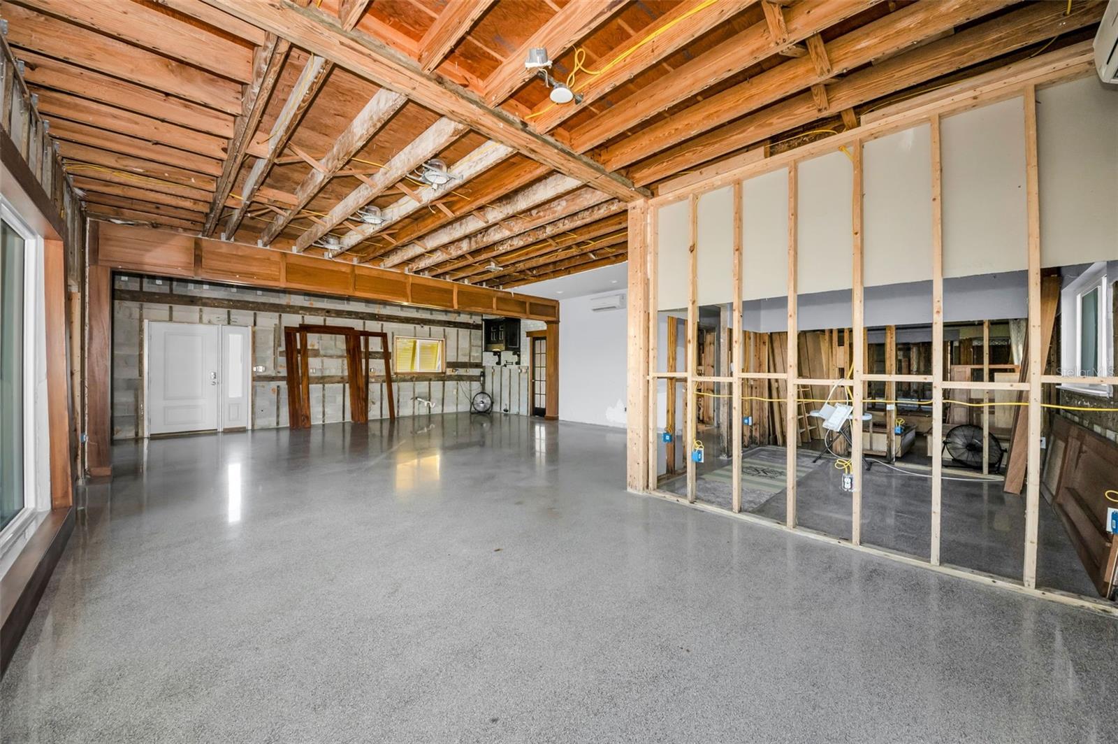 Gorgeous neutral terrazzo throughout waiting to shine again.