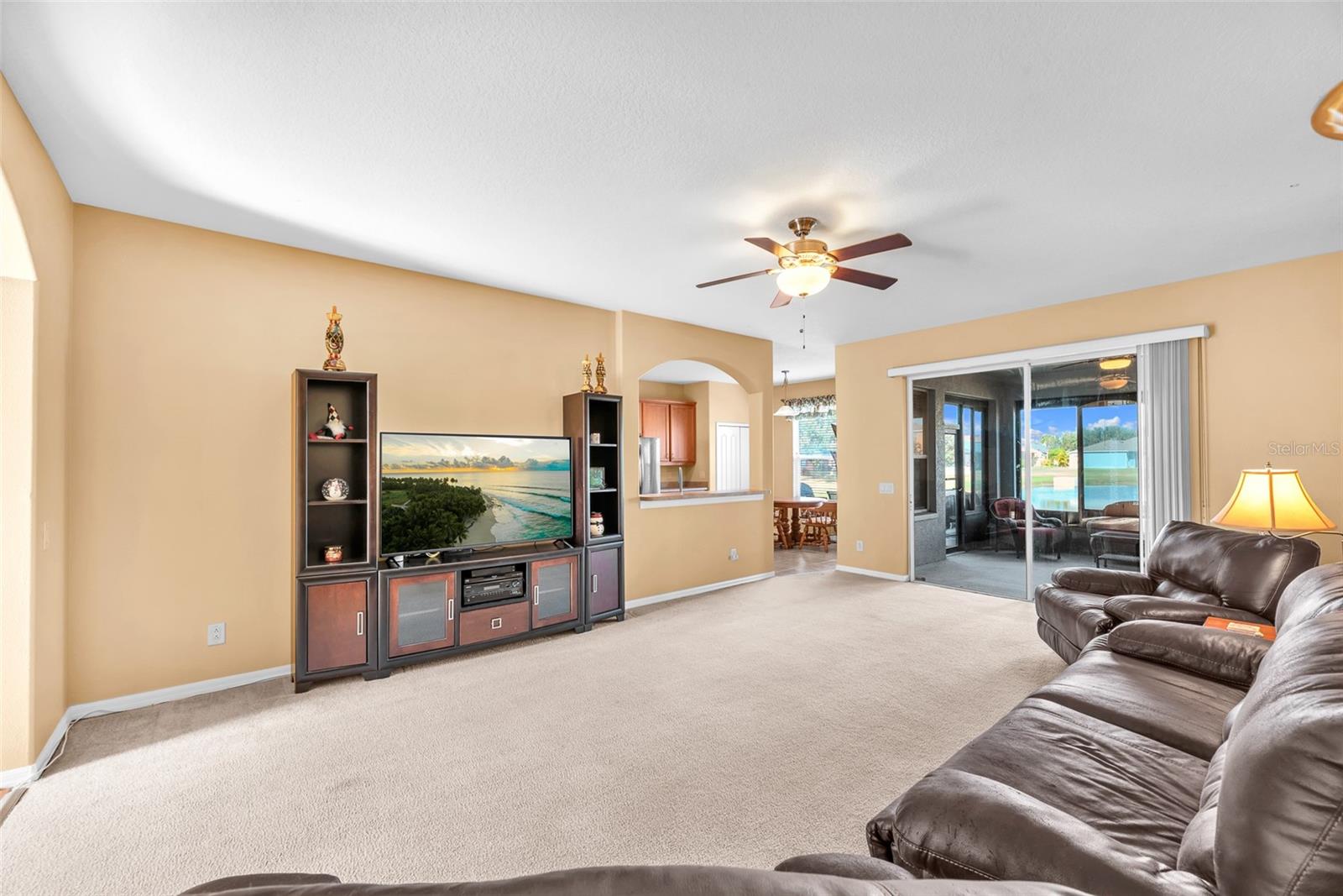 1st Floor Family room is open to the kitchen.