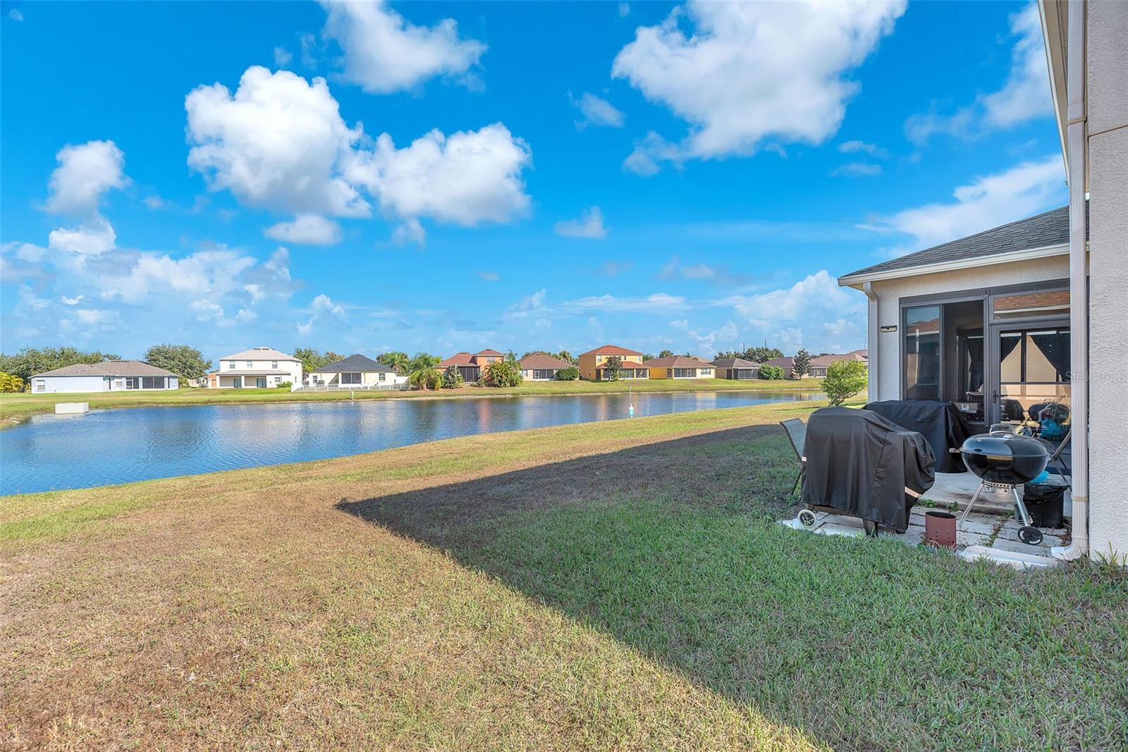 Take in the serene water view.