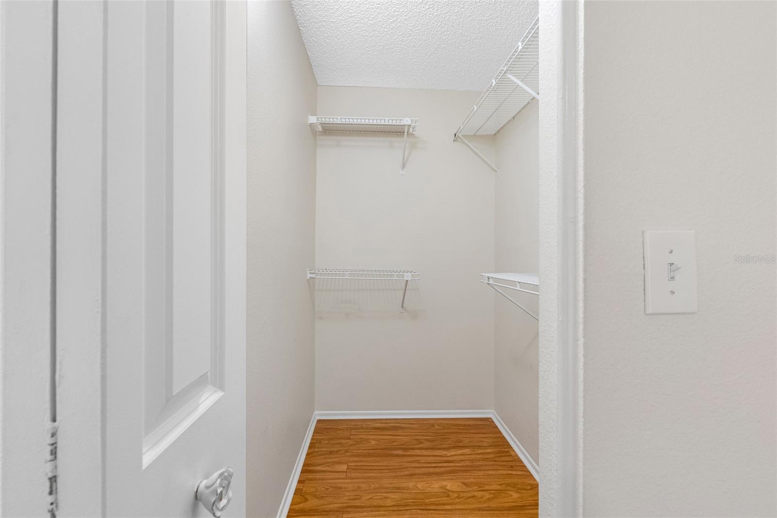 Walk in closets in each bedroom